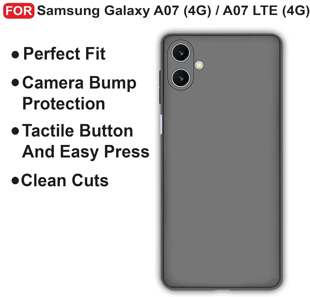 Xolia Back Cover for SAMSUNG Galaxy A07 5G (Black, Dual Protection, Silicon, Pack of: 1) — image 4 of 5