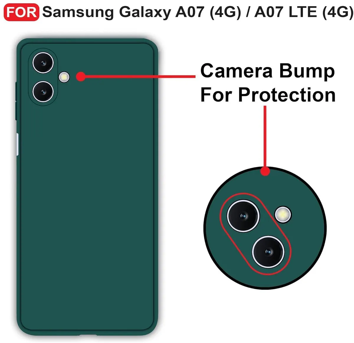 Xolia Back Cover for SAMSUNG Galaxy A07 5G (Green, Dual Protection, Silicon, Pack of: 1) — image 2 of 5