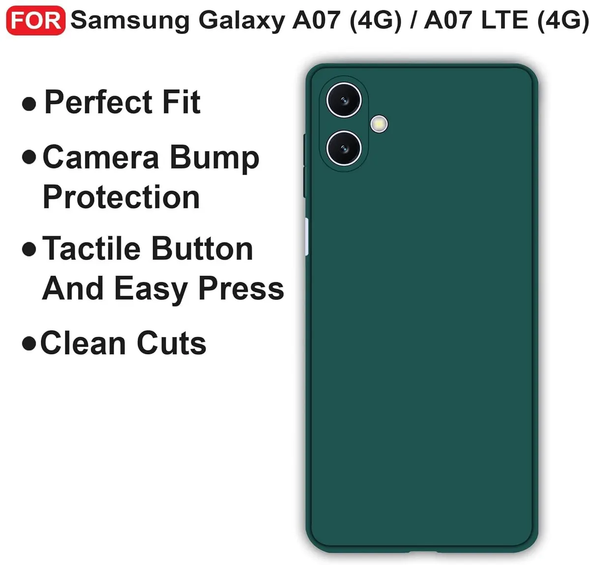 Xolia Back Cover for SAMSUNG Galaxy A07 5G (Green, Dual Protection, Silicon, Pack of: 1) — image 4 of 5