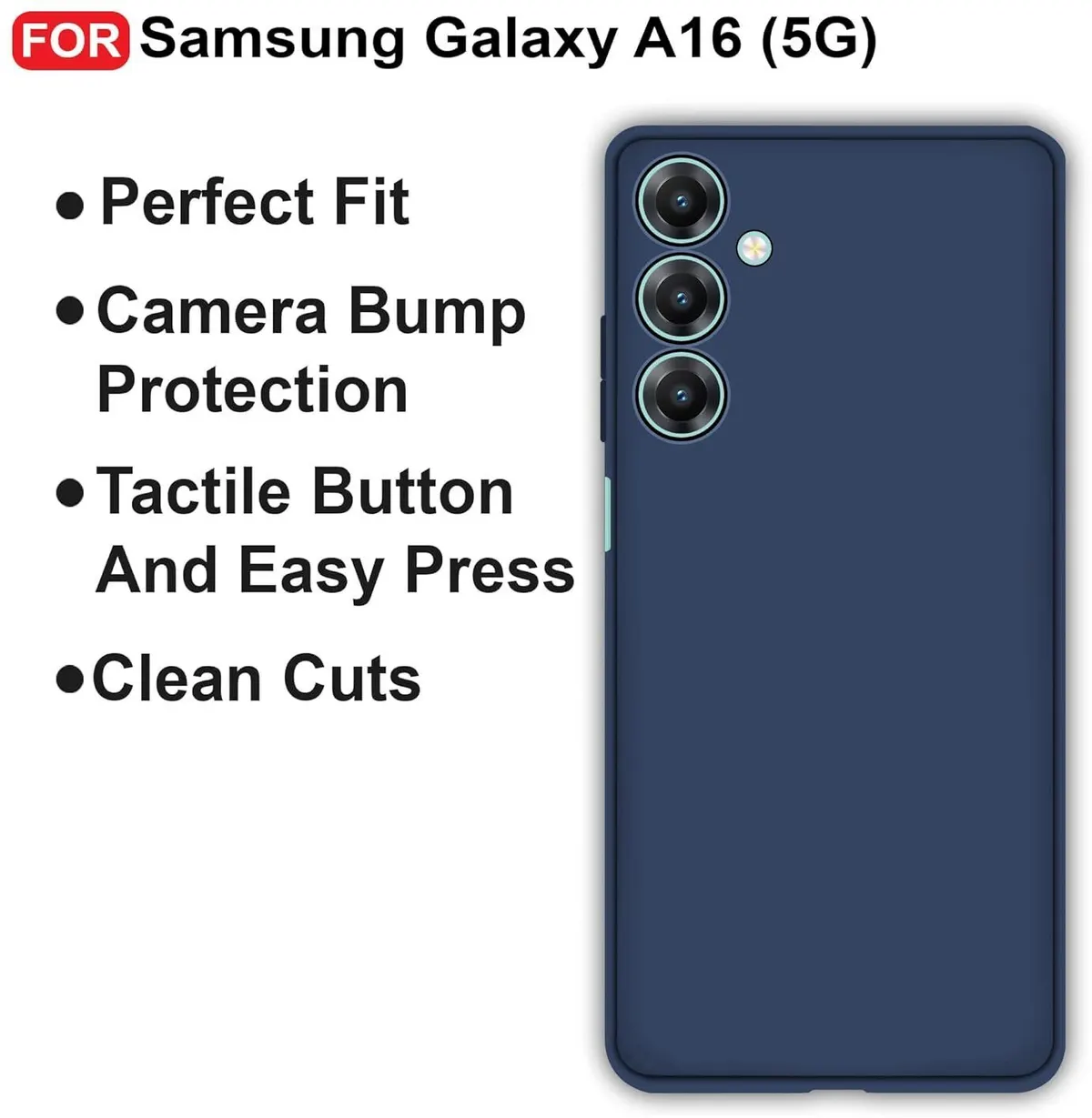 Micvir Back Cover for Samsung Galaxy A16 5G (Blue, Dual Protection, Silicon, Pack of: 1) — image 4 of 5