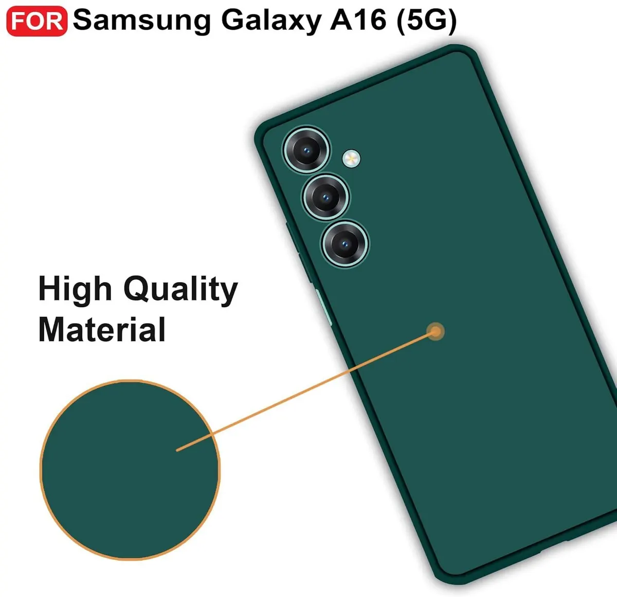Micvir Back Cover for Samsung Galaxy A16 5G (Green, Dual Protection, Silicon, Pack of: 1) — image 2 of 5