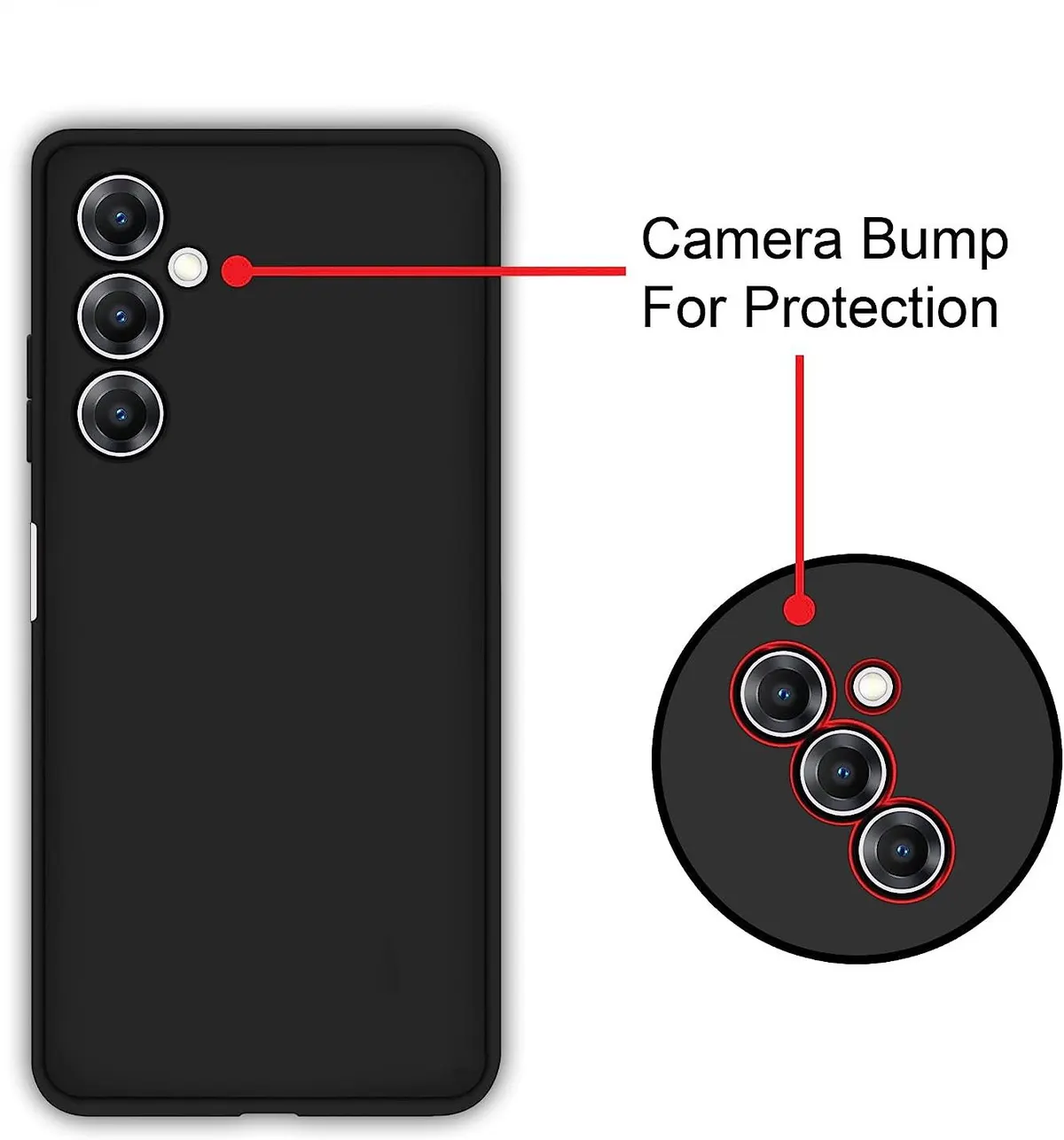 Micvir Back Cover for Samsung Galaxy A25 5G (Black, Dual Protection, Silicon, Pack of: 1) — image 2 of 5