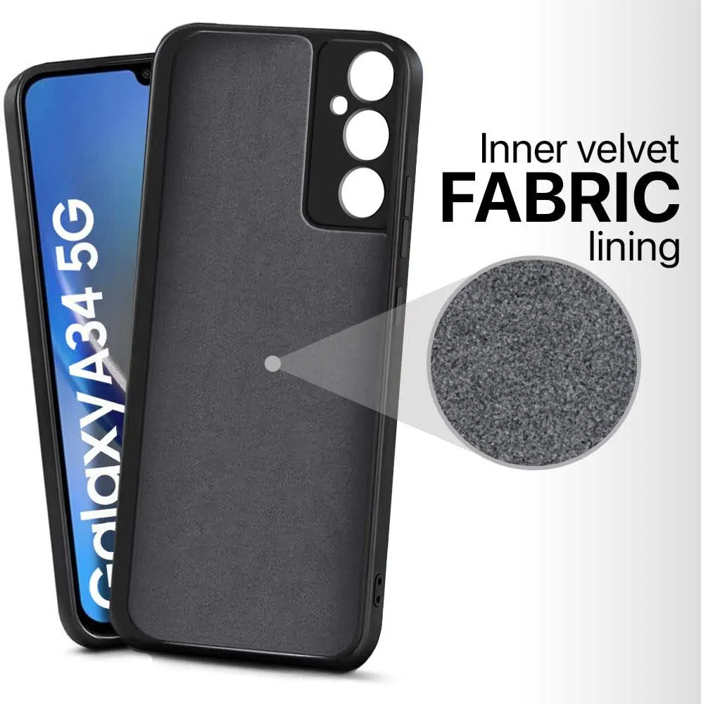 Micvir Back Cover for Samsung Galaxy A34 5G (Black, Dual Protection, Silicon, Pack of: 1) — image 2 of 5