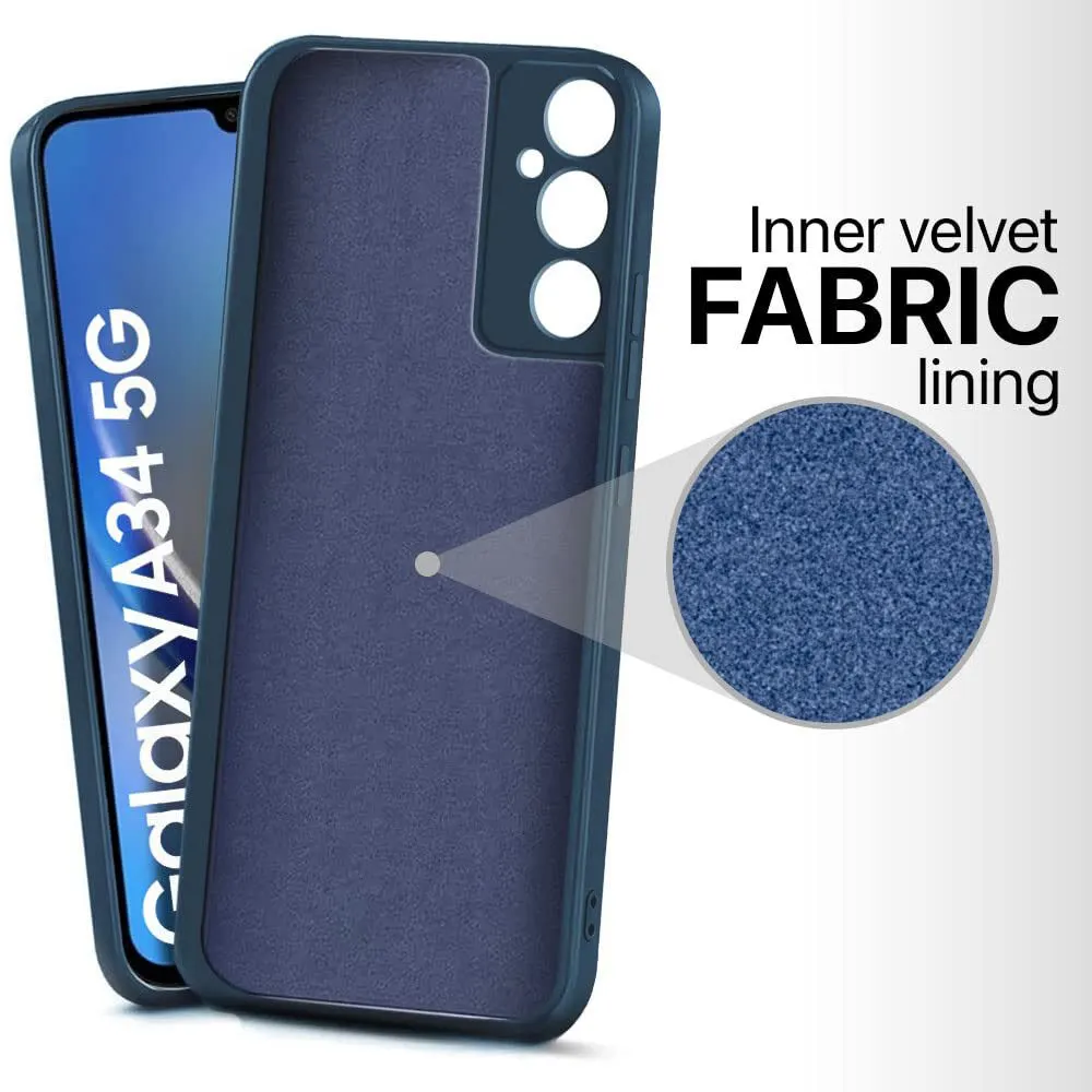 Micvir Back Cover for Samsung Galaxy A34 5G (Blue, Dual Protection, Silicon, Pack of: 1) — image 2 of 5