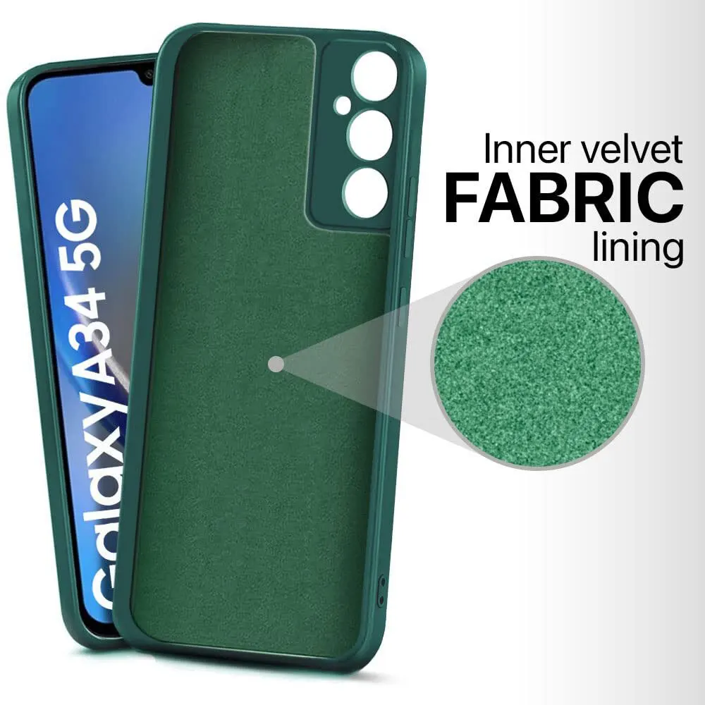 Micvir Back Cover for Samsung Galaxy A34 5G (Green, Dual Protection, Silicon, Pack of: 1) — image 2 of 5