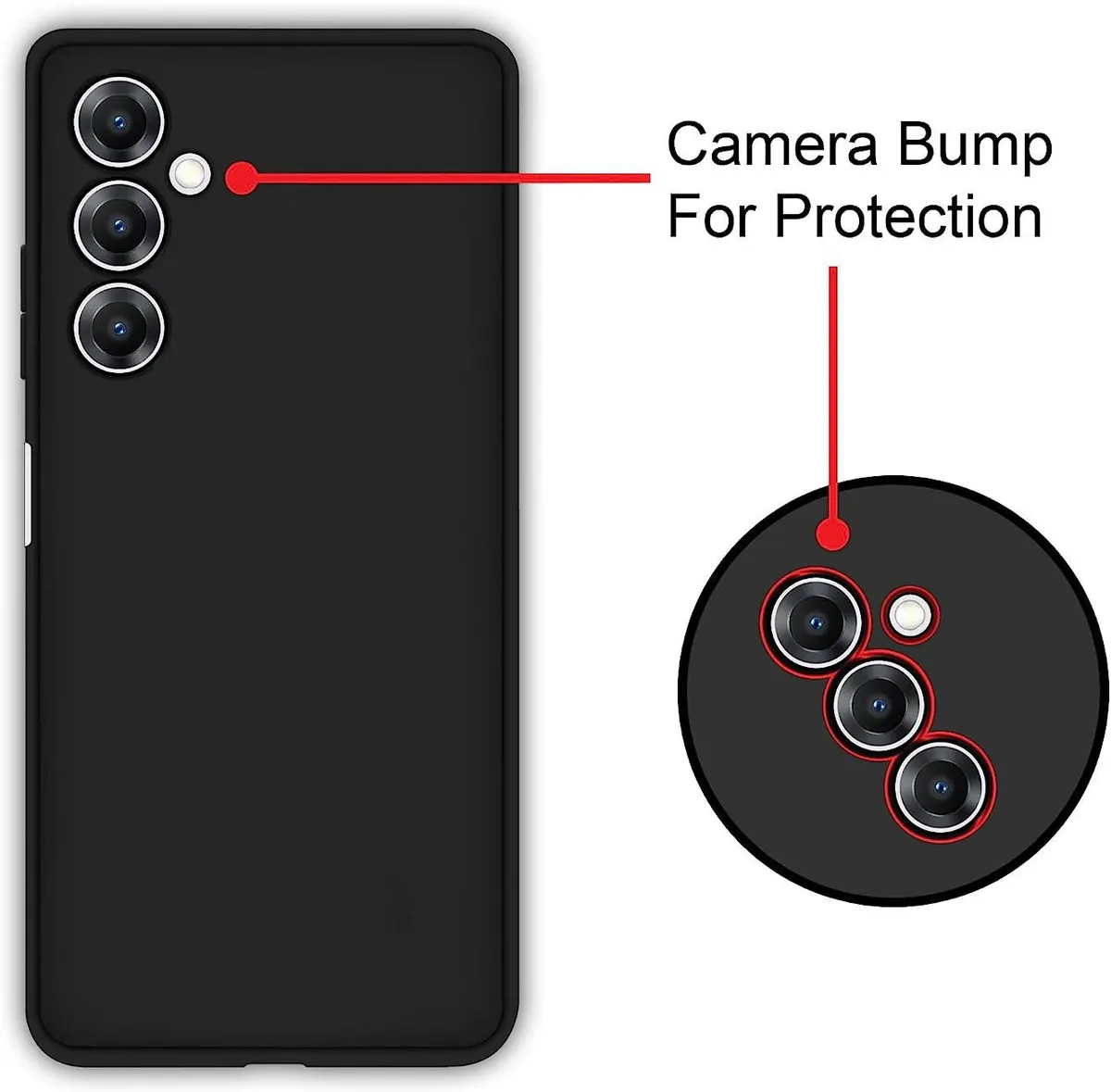 Micvir Back Cover for Samsung Galaxy A36 5G (Black, Dual Protection, Silicon, Pack of: 1) — image 3 of 5