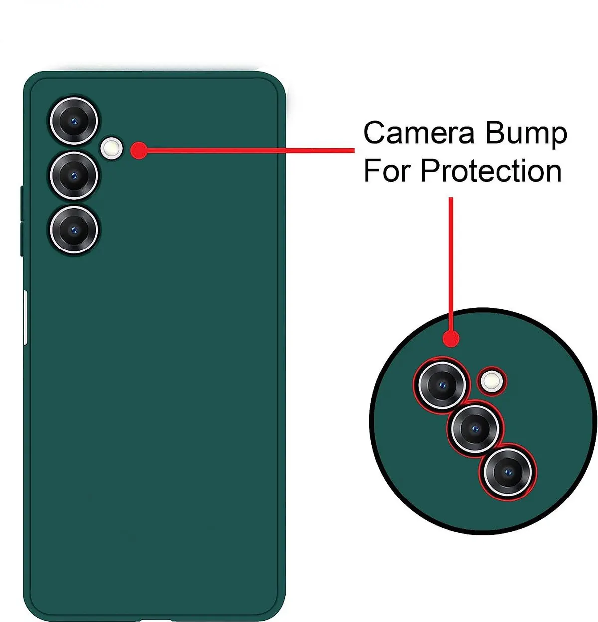 Micvir Back Cover for Samsung Galaxy A36 5G (Green, Dual Protection, Silicon, Pack of: 1) — image 3 of 5