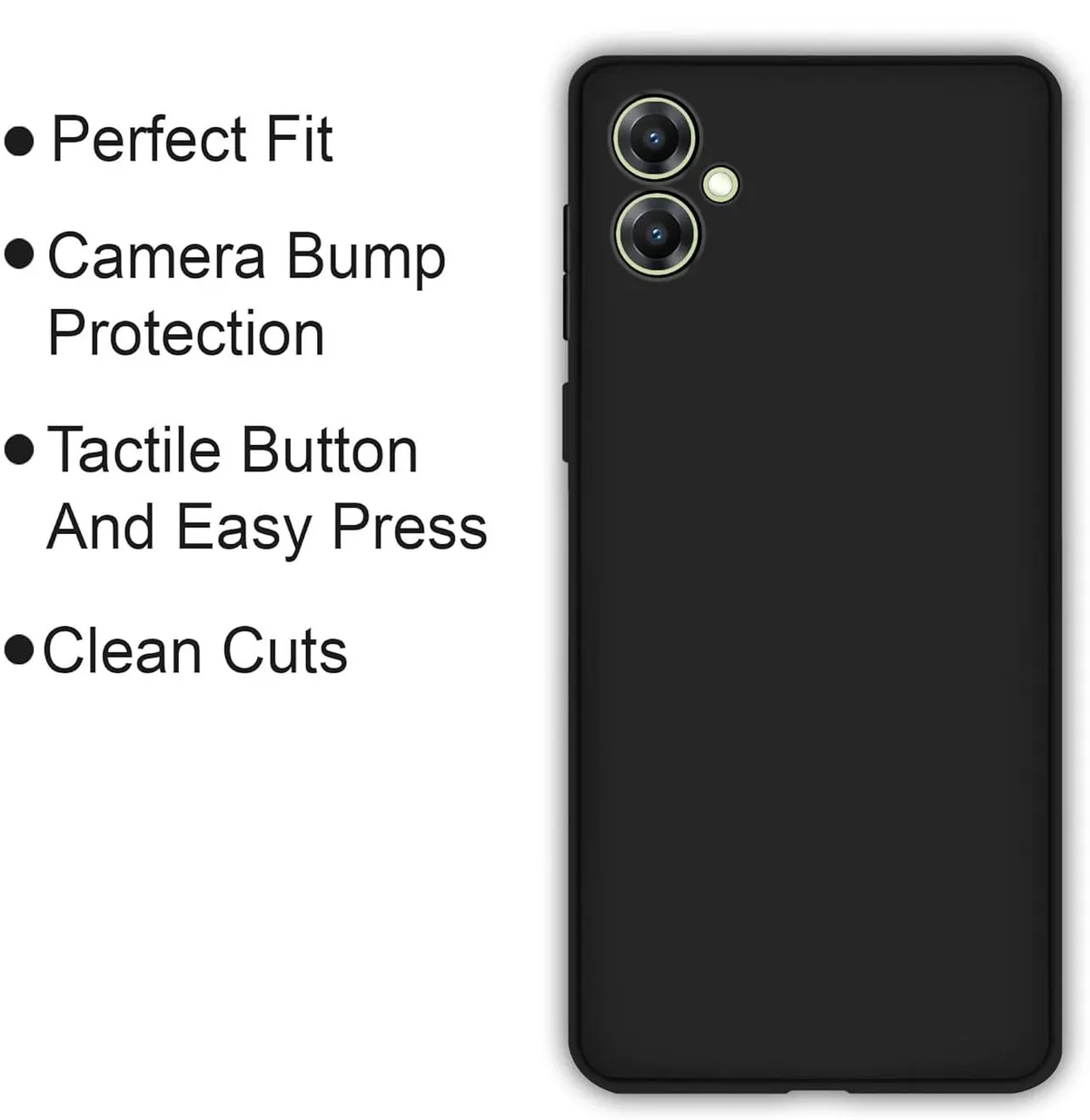 Micvir Back Cover for SAMSUNG Galaxy F06 5G (Black, Dual Protection, Silicon, Pack of: 1) — image 4 of 5