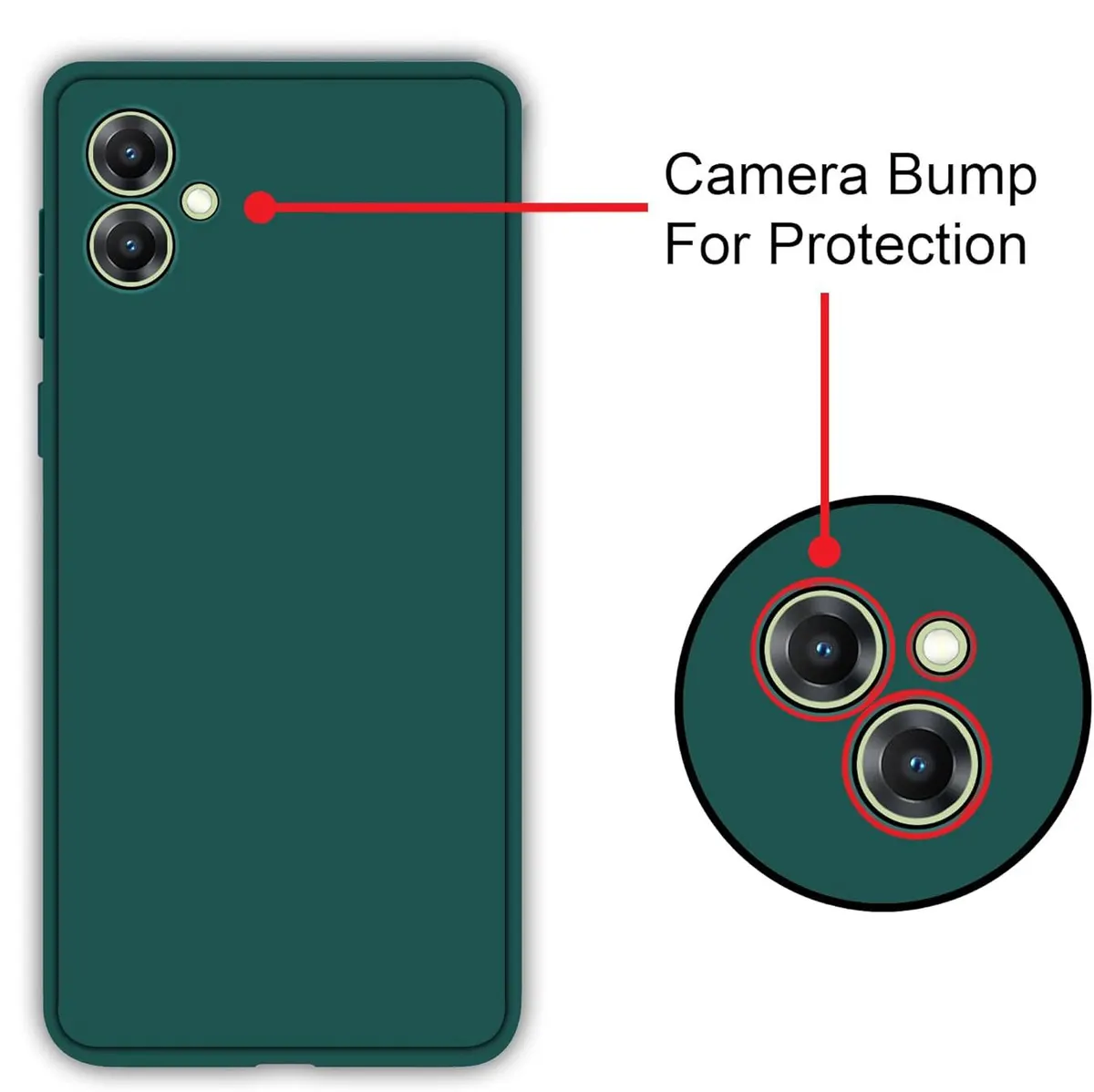 Micvir Back Cover for SAMSUNG Galaxy F06 5G (Green, Dual Protection, Silicon, Pack of: 1) — image 3 of 5