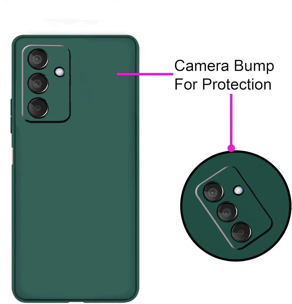 Micvir Back Cover for Samsung Galaxy F15 5G (Green, Dual Protection, Silicon, Pack of: 1) — image 2 of 5