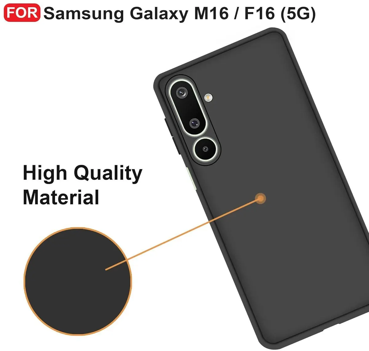 Micvir Back Cover for Samsung Galaxy F16 5G (Black, Dual Protection, Silicon, Pack of: 1) — image 2 of 5