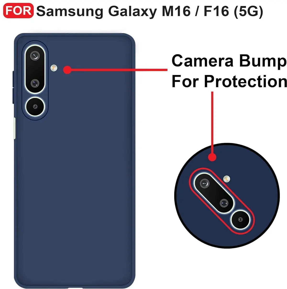 Micvir Back Cover for Samsung Galaxy F16 5G (Blue, Dual Protection, Silicon, Pack of: 1) — image 3 of 5