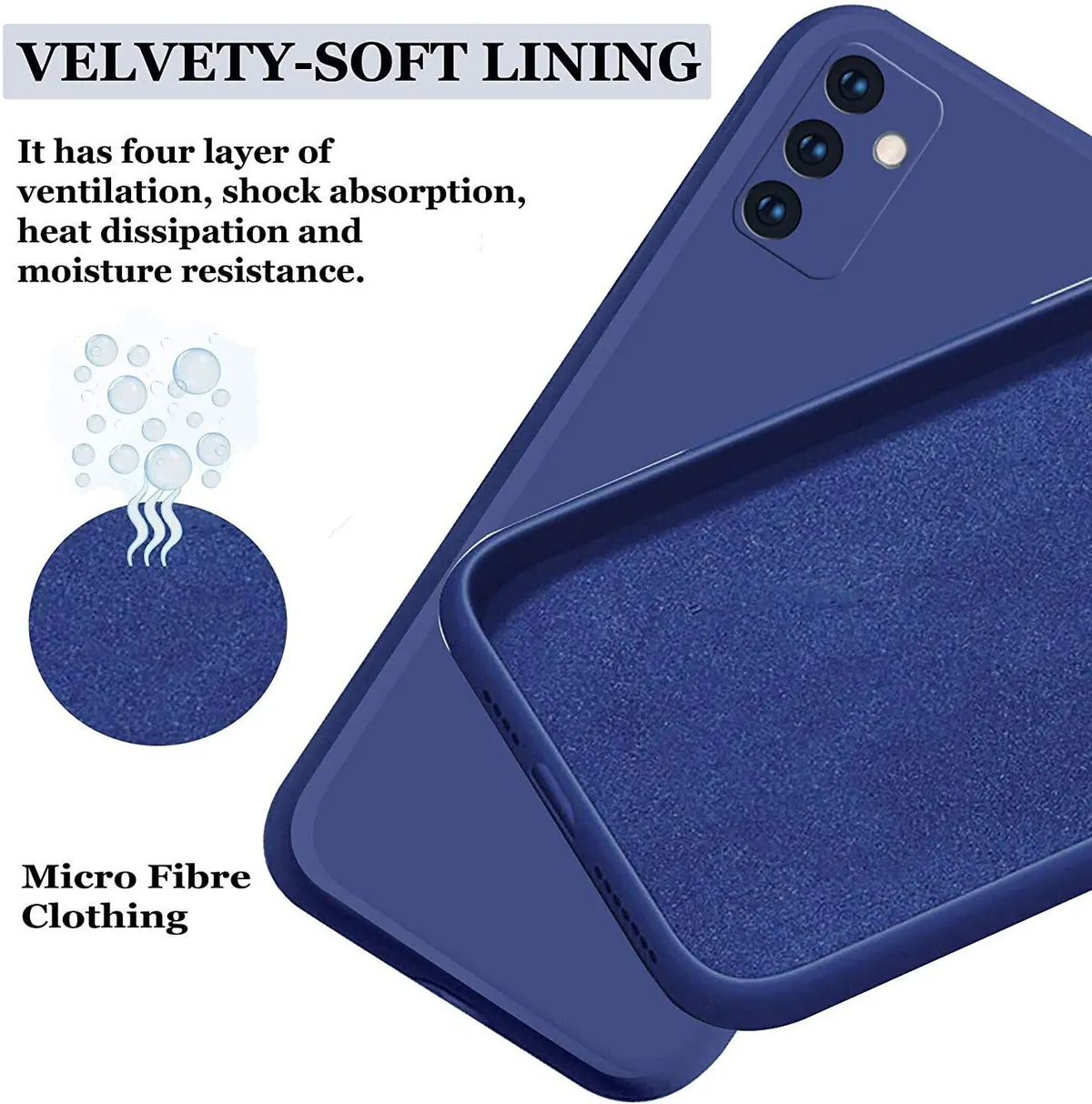 Micvir Back Cover for Samsung Galaxy F13 (Blue, Dual Protection, Silicon, Pack of: 1) — image 2 of 5