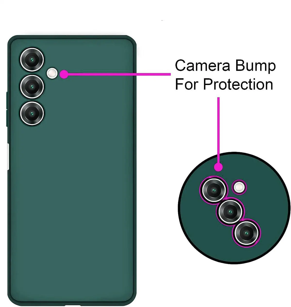 Micvir Back Cover for Samsung Galaxy F34 5G (Green, Dual Protection, Silicon, Pack of: 1) — image 3 of 5