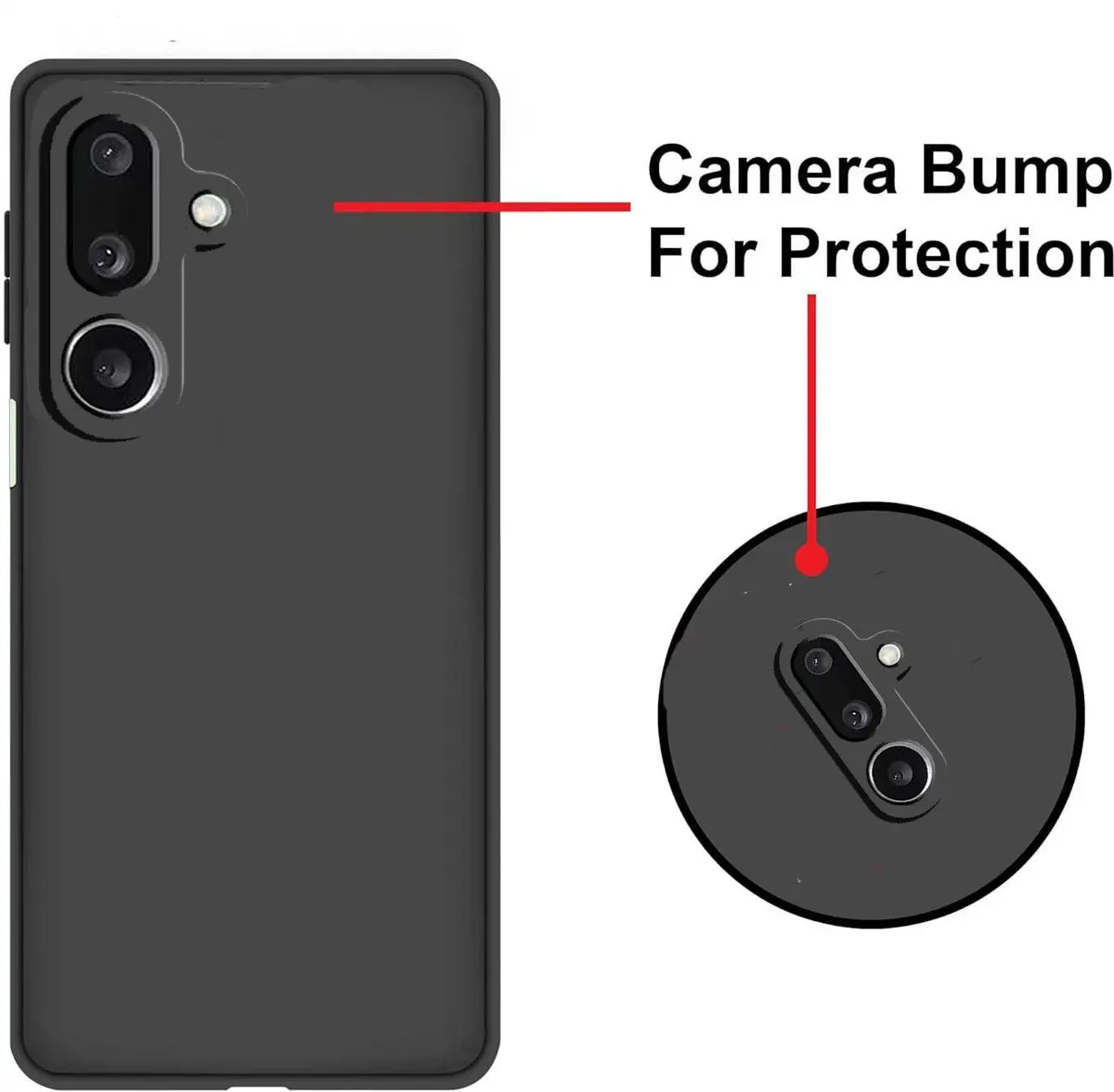 Micvir Back Cover for Samsung Galaxy F36 5G (Black, Dual Protection, Silicon, Pack of: 1) — image 3 of 5