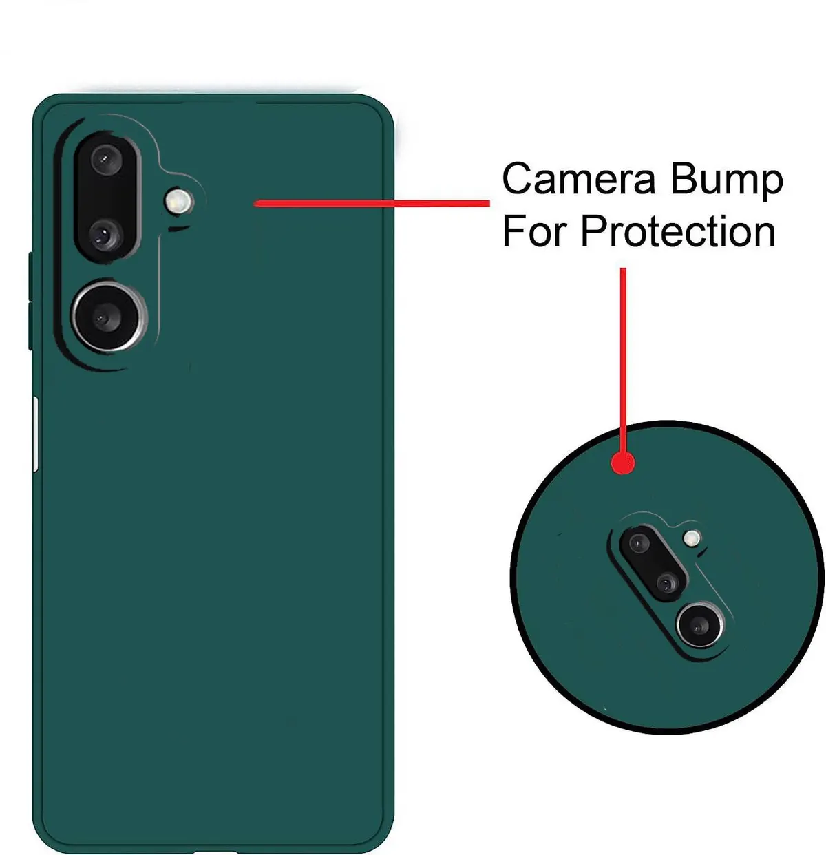 Micvir Back Cover for Samsung Galaxy F36 5G (Green, Dual Protection, Silicon, Pack of: 1) — image 3 of 5