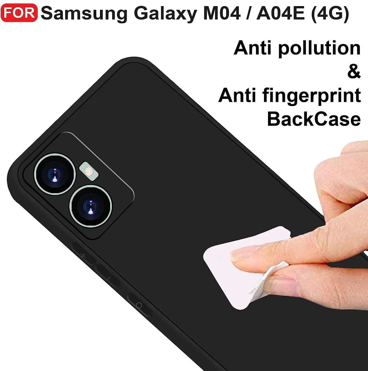 Micvir Back Cover for Samsung Galaxy M04 (Black, Dual Protection, Silicon, Pack of: 1) — image 2 of 4
