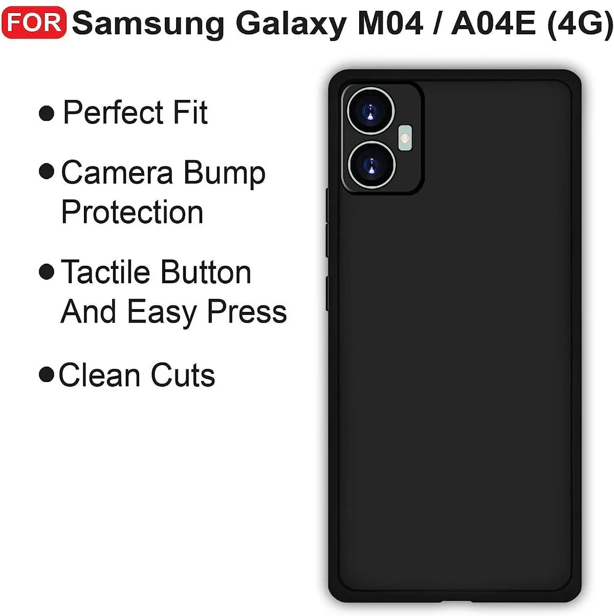 Micvir Back Cover for Samsung Galaxy M04 (Black, Dual Protection, Silicon, Pack of: 1) — image 3 of 4