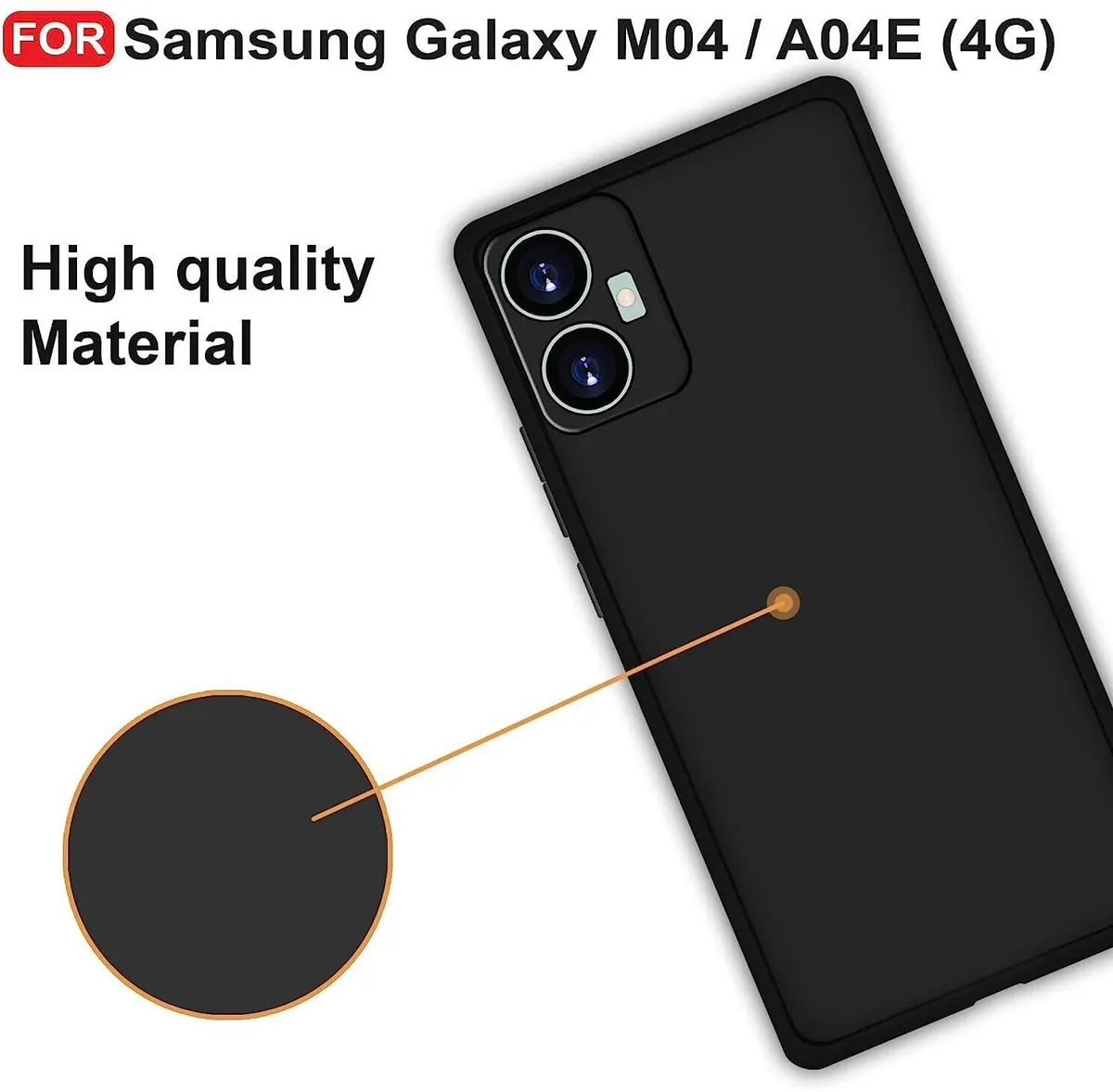 Micvir Back Cover for Samsung Galaxy M04 (Black, Dual Protection, Silicon, Pack of: 1) — image 4 of 4