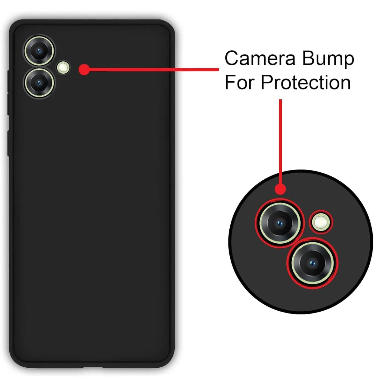 Micvir Back Cover for SAMSUNG Galaxy M06 5G (Black, Dual Protection, Silicon, Pack of: 1) — image 3 of 5
