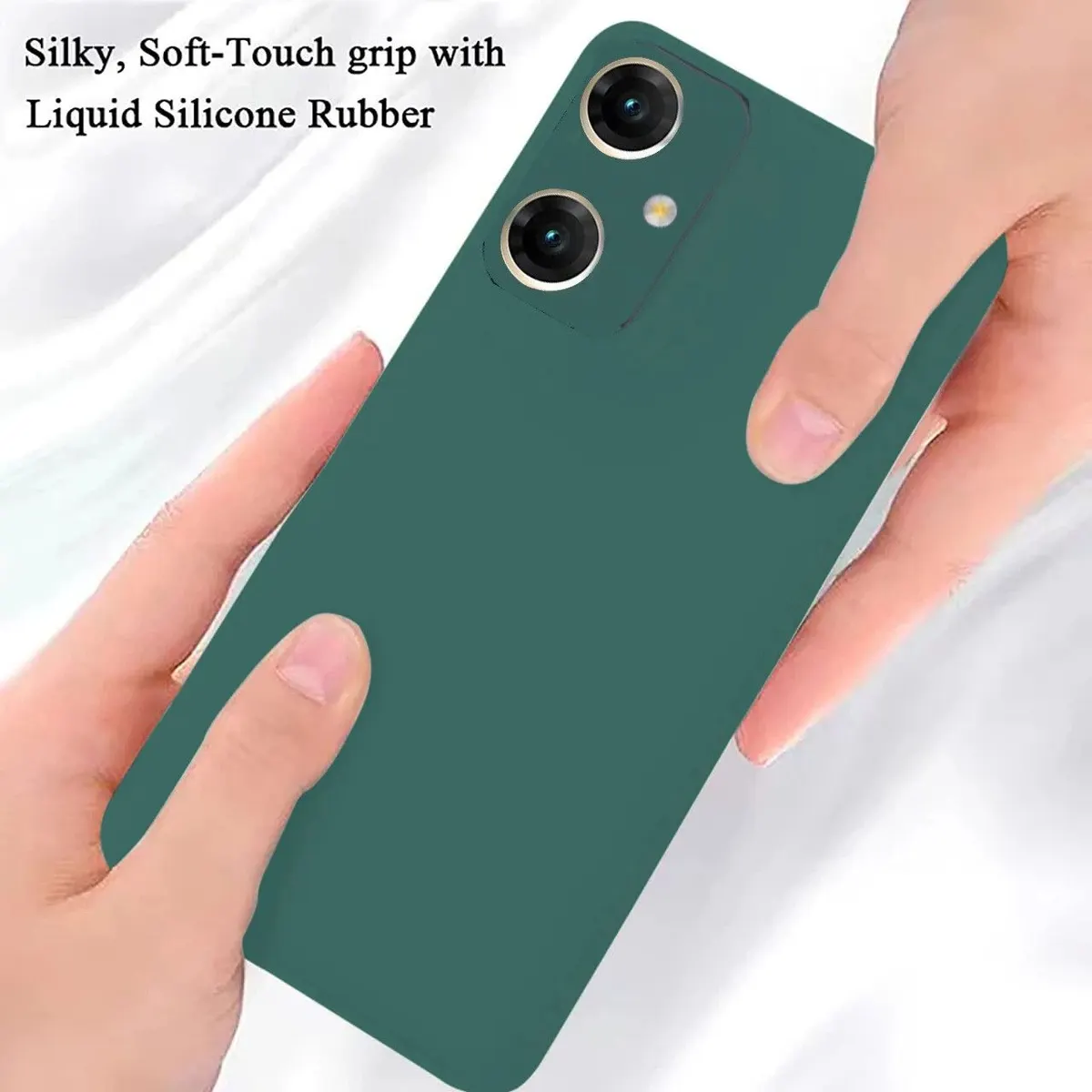 Micvir Back Cover for Samsung Galaxy M13 5G (Green, Dual Protection, Silicon, Pack of: 1) — image 3 of 5