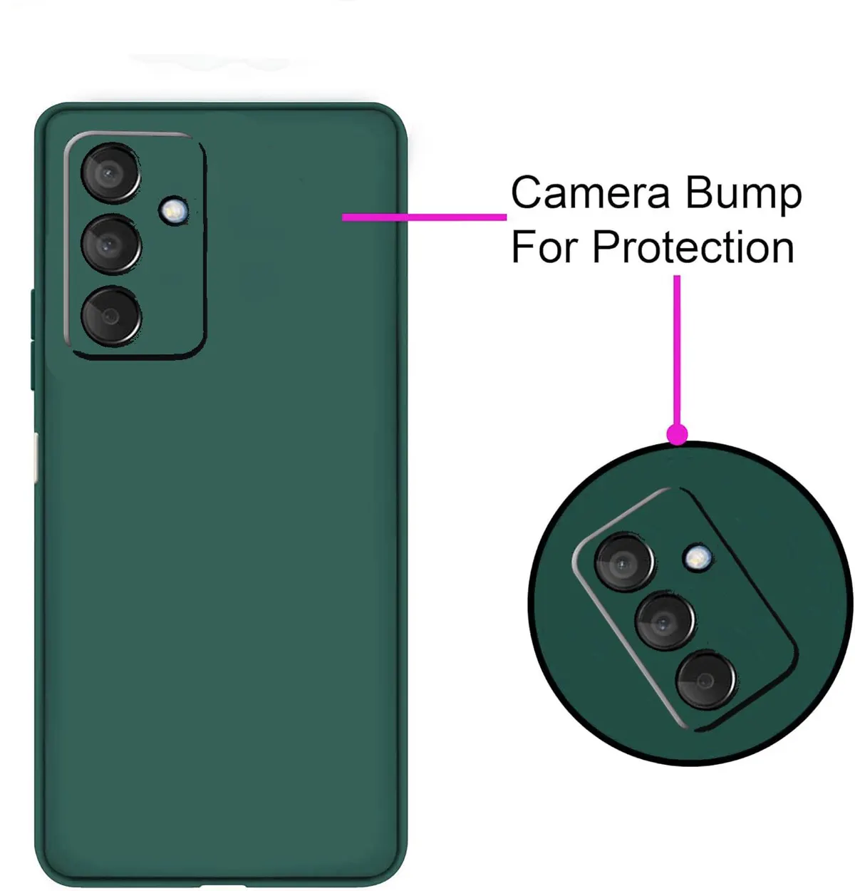 Micvir Back Cover for Samsung Galaxy M15 5G (Green, Dual Protection, Silicon, Pack of: 1) — image 2 of 5