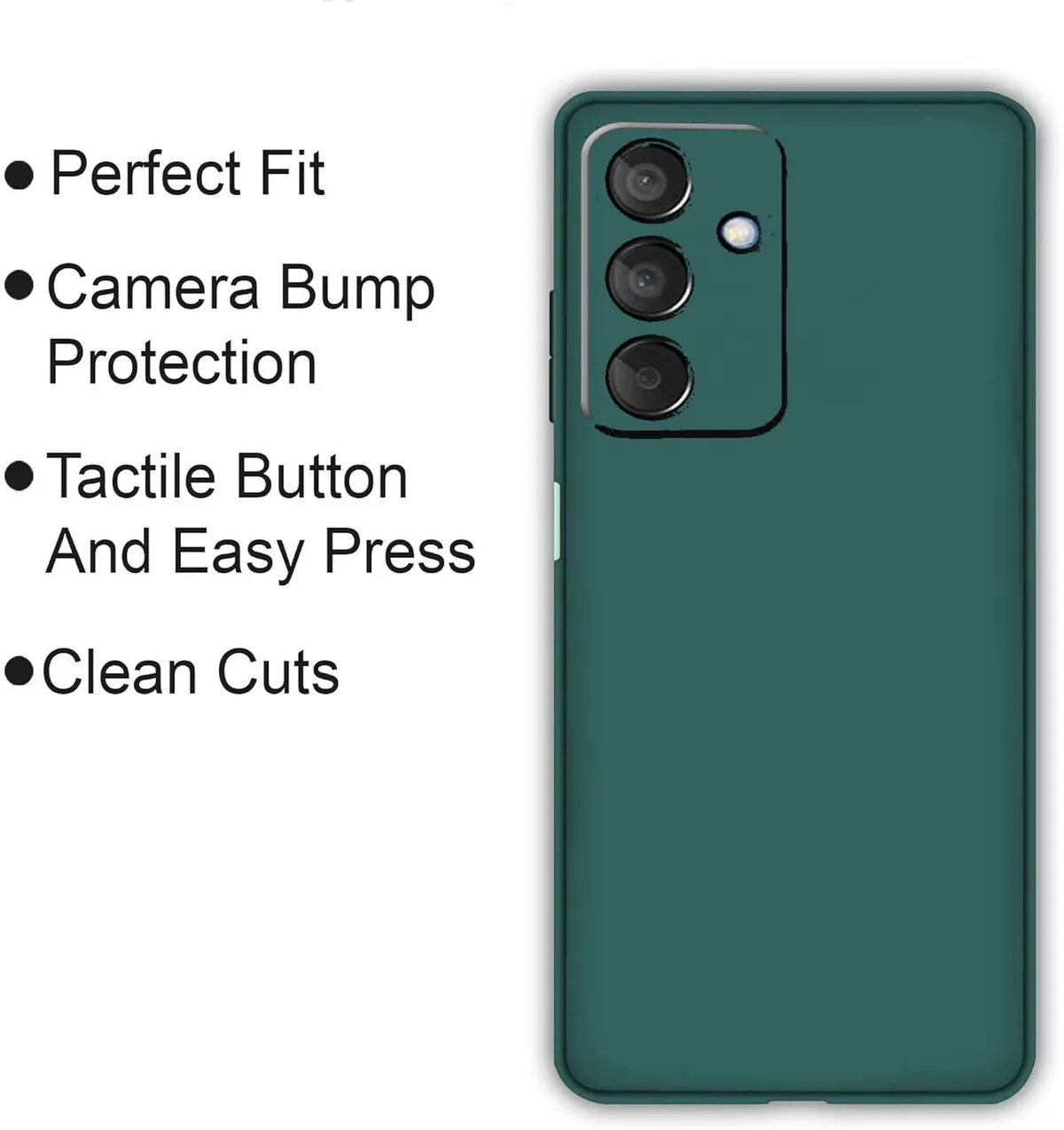 Micvir Back Cover for Samsung Galaxy M15 5G (Green, Dual Protection, Silicon, Pack of: 1) — image 4 of 5