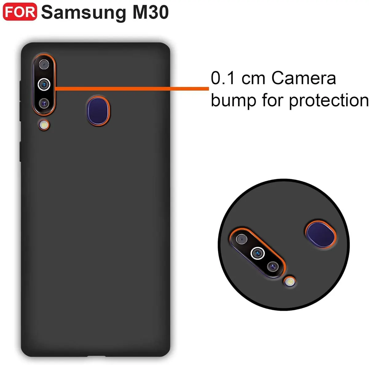 Xolia Back Cover for Samsung M30 (Black, Dual Protection, Silicon, Pack of: 1) — image 2 of 5
