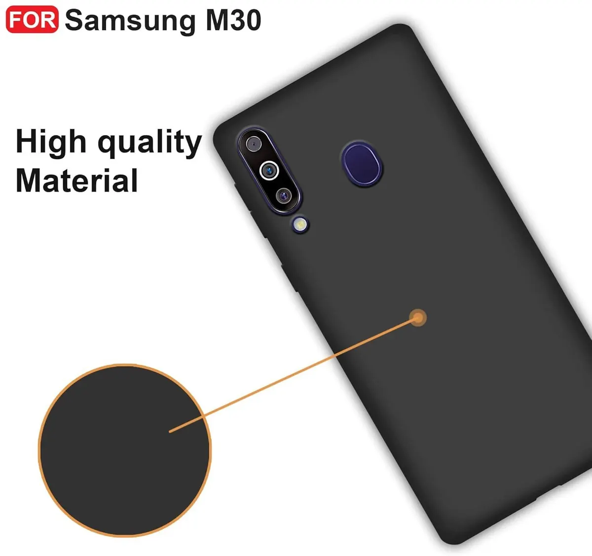 Xolia Back Cover for Samsung M30 (Black, Dual Protection, Silicon, Pack of: 1) — image 3 of 5