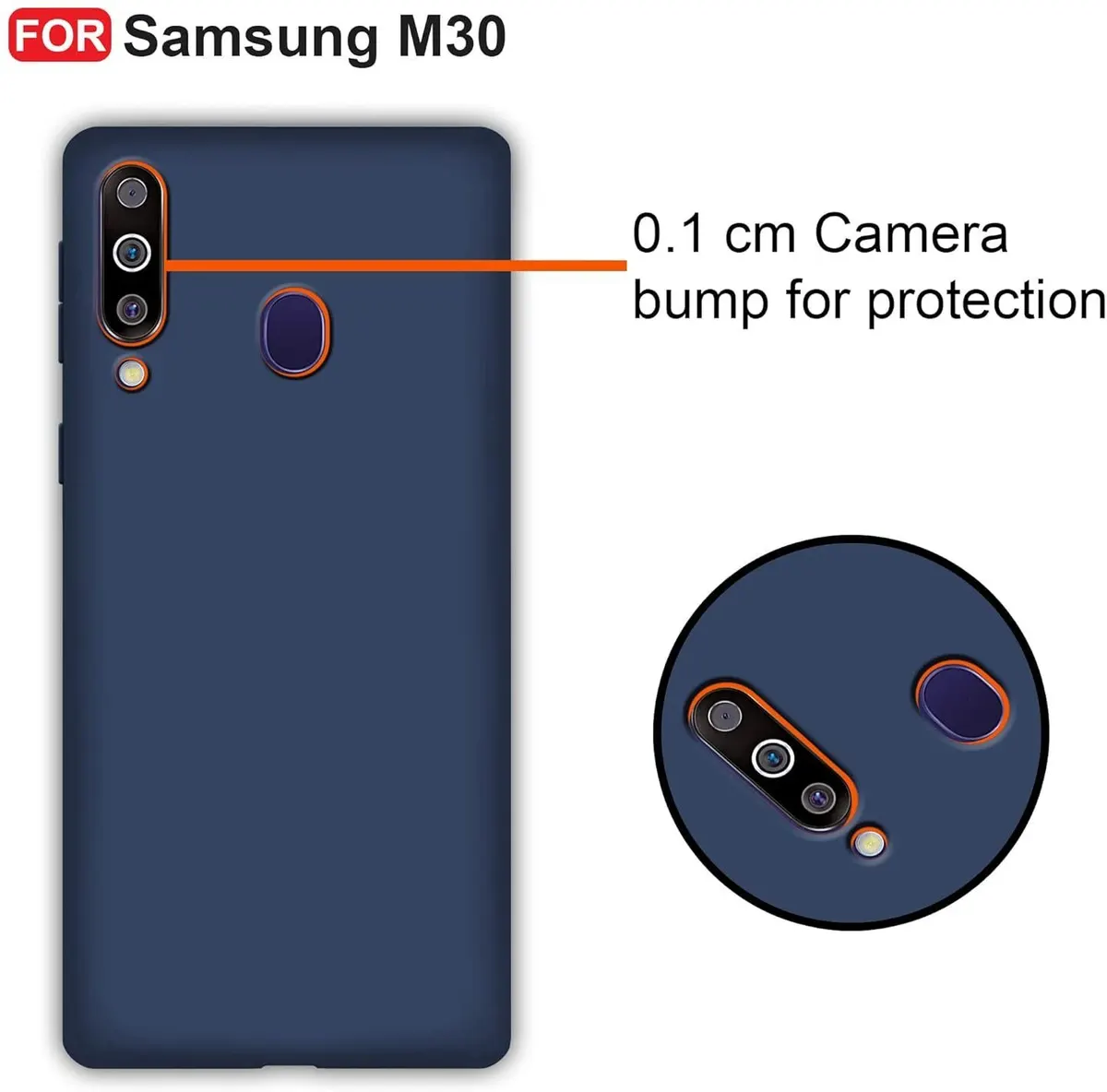 Xolia Back Cover for Samsung M30 (Blue, Dual Protection, Silicon, Pack of: 1) — image 2 of 5
