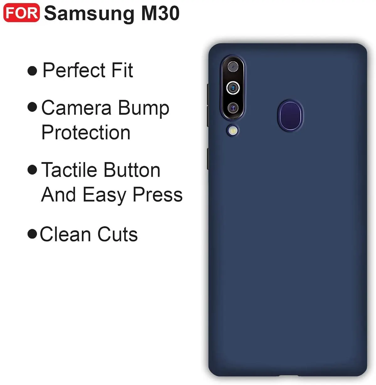 Xolia Back Cover for Samsung M30 (Blue, Dual Protection, Silicon, Pack of: 1) — image 4 of 5