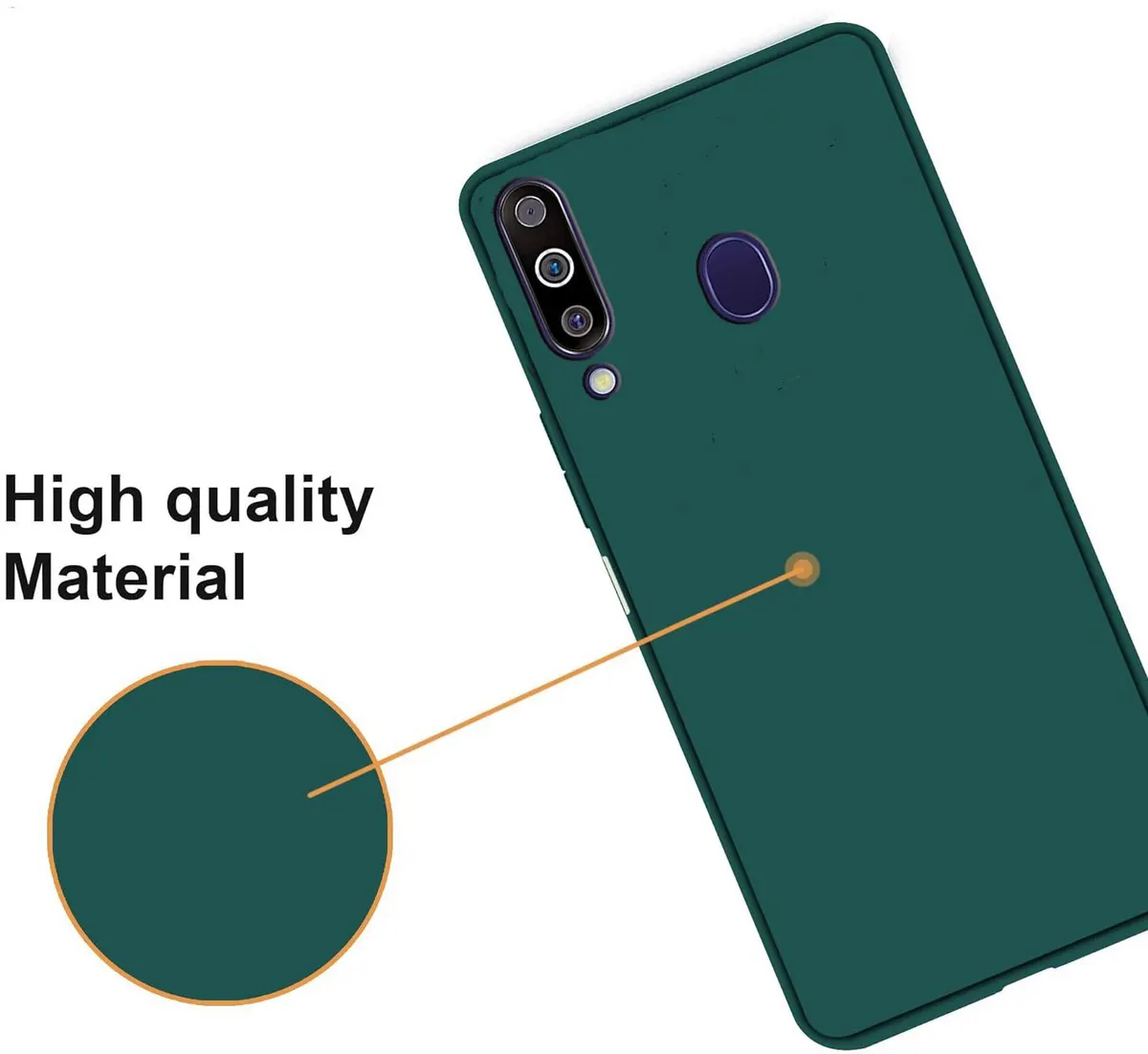 Xolia Back Cover for Samsung M30 (Green, Dual Protection, Silicon, Pack of: 1) — image 3 of 5