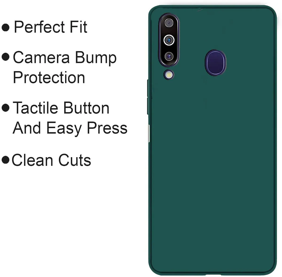 Xolia Back Cover for Samsung M30 (Green, Dual Protection, Silicon, Pack of: 1) — image 4 of 5