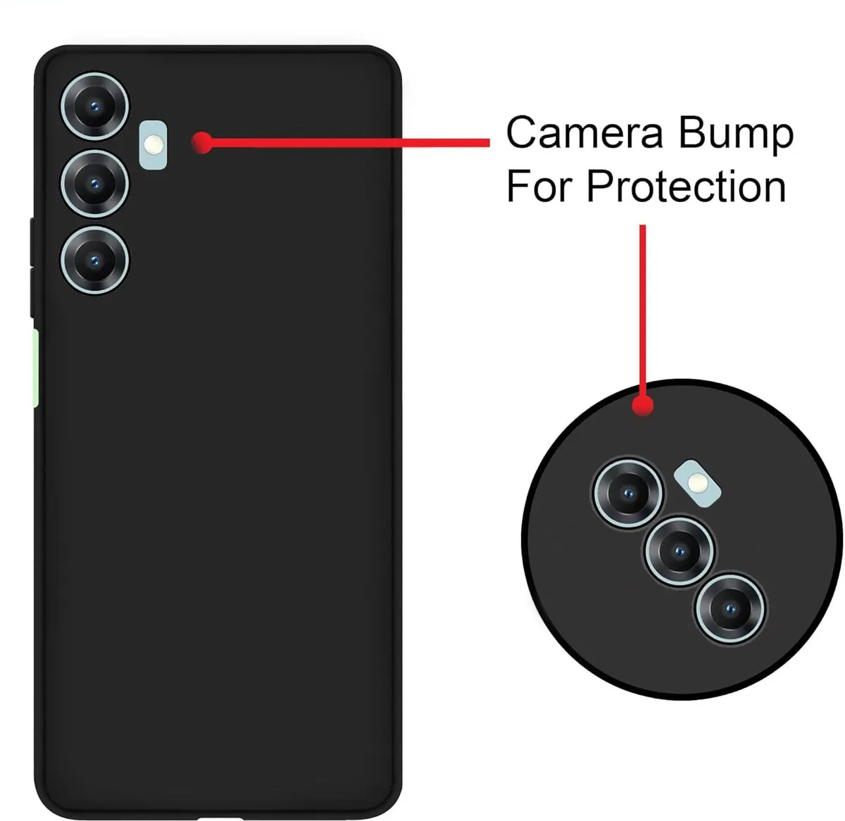 Micvir Back Cover for Samsung Galaxy M35 5G (Black, Dual Protection, Silicon, Pack of: 1) — image 2 of 5