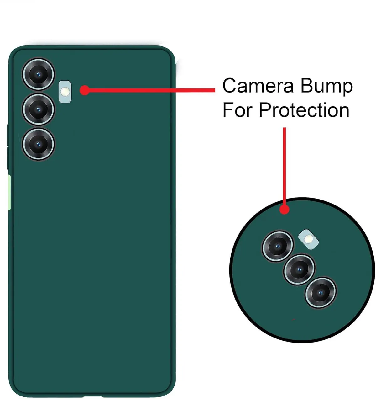 Micvir Back Cover for Samsung Galaxy M35 5G (Green, Dual Protection, Silicon, Pack of: 1) — image 2 of 5