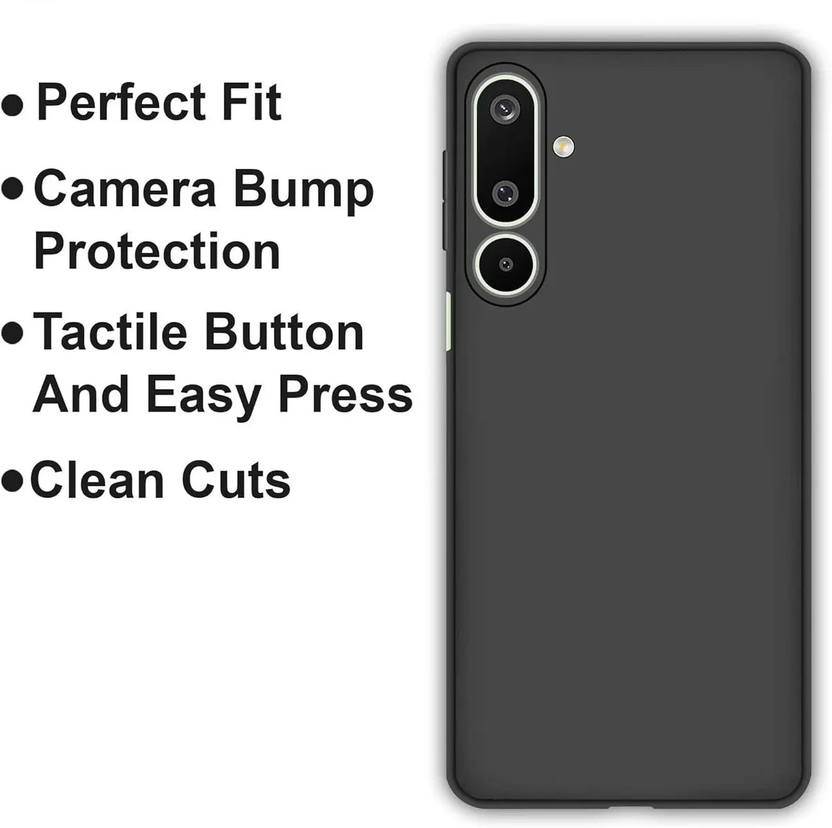 Micvir Back Cover for Samsung Galaxy F56 5G (Black, Dual Protection, Silicon, Pack of: 1) — image 4 of 5