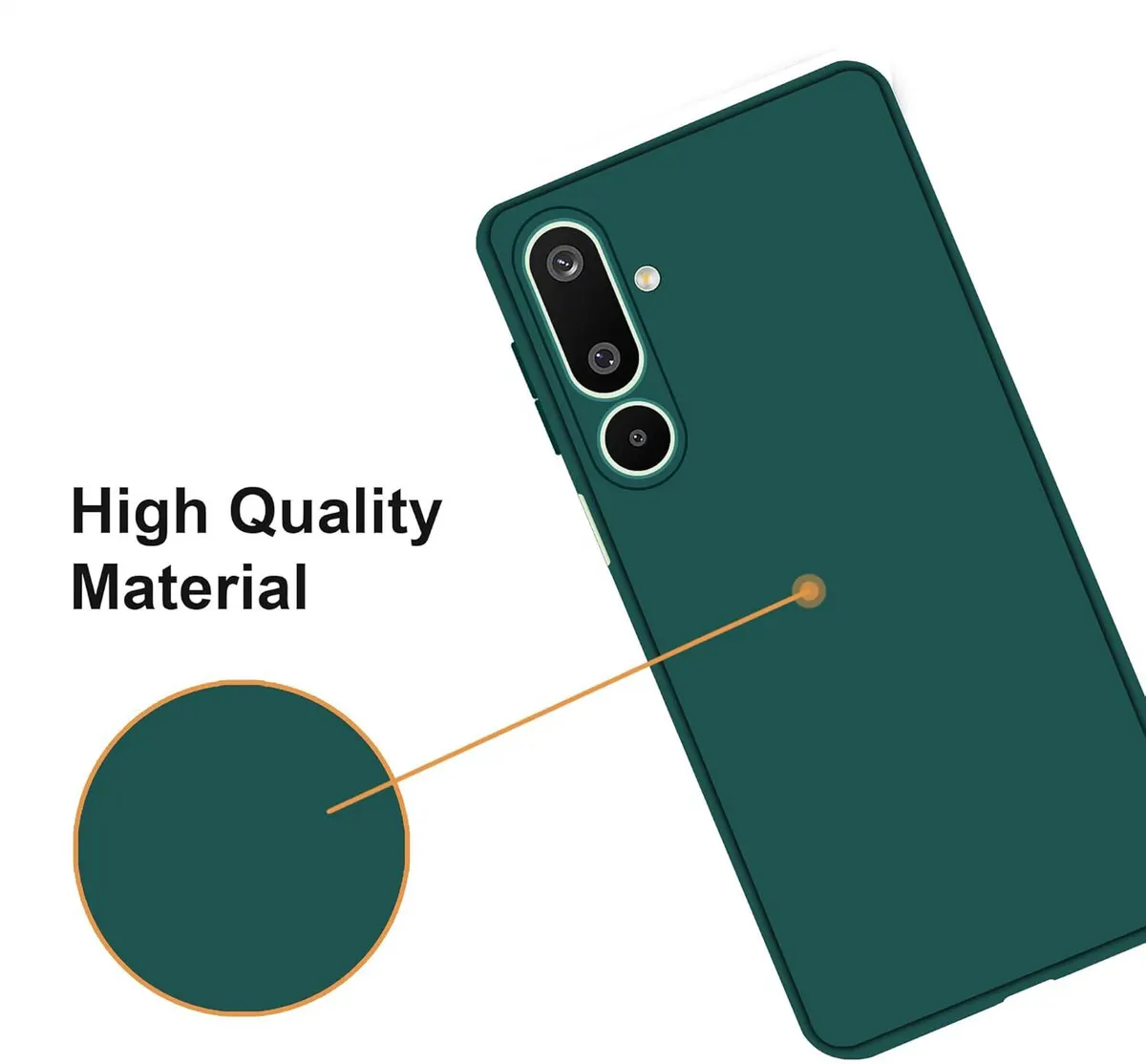 Micvir Back Cover for Samsung Galaxy M56 5G (Green, Dual Protection, Silicon, Pack of: 1) — image 2 of 5