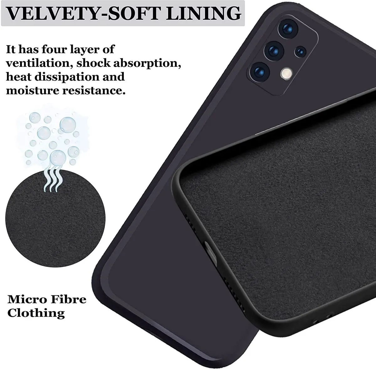 Micvir Back Cover for Samsung M32 5G (Black, Dual Protection, Silicon, Pack of: 1) — image 2 of 5