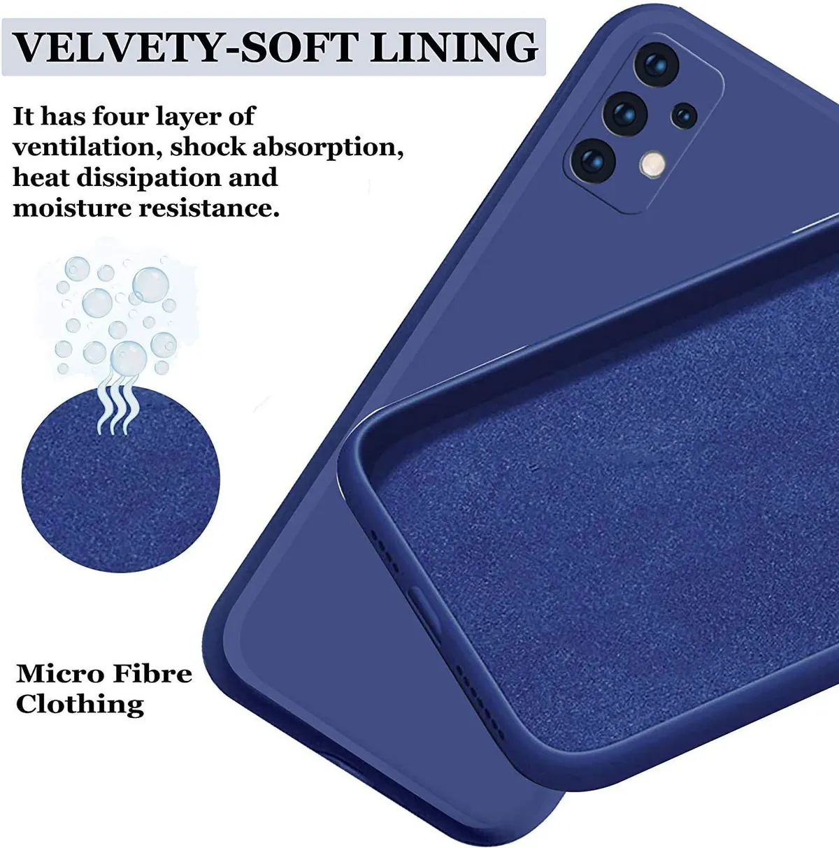 Micvir Back Cover for Samsung M32 5G (Blue, Dual Protection, Silicon, Pack of: 1) — image 2 of 5