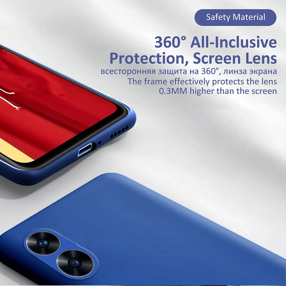Micvir Back Cover for Vivo T2 5G (Blue, Dual Protection, Silicon, Pack of: 1) — image 2 of 5