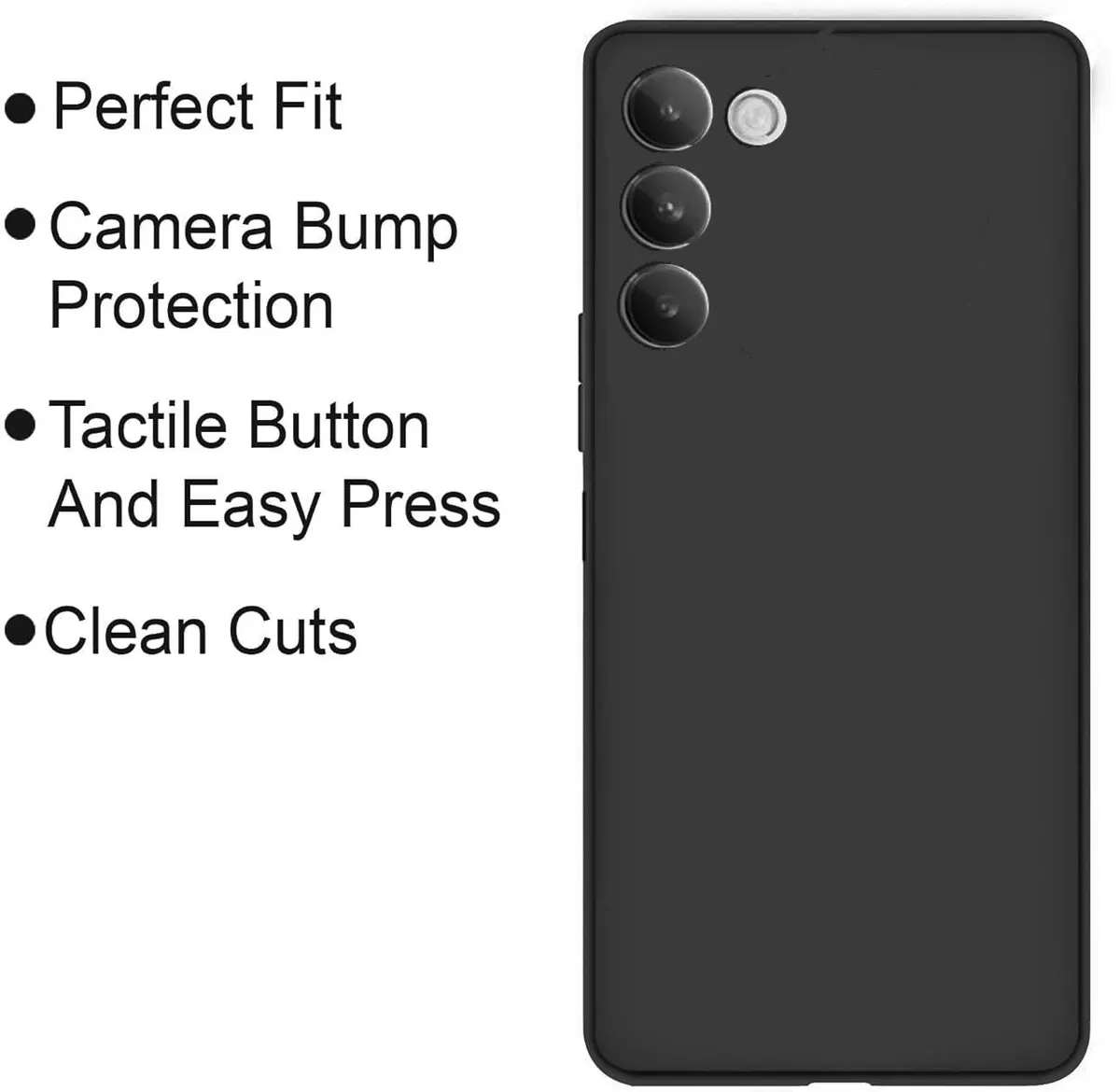 Micvir Back Cover for vivo T3 5G (Black, Dual Protection, Silicon, Pack of: 1) — image 4 of 5