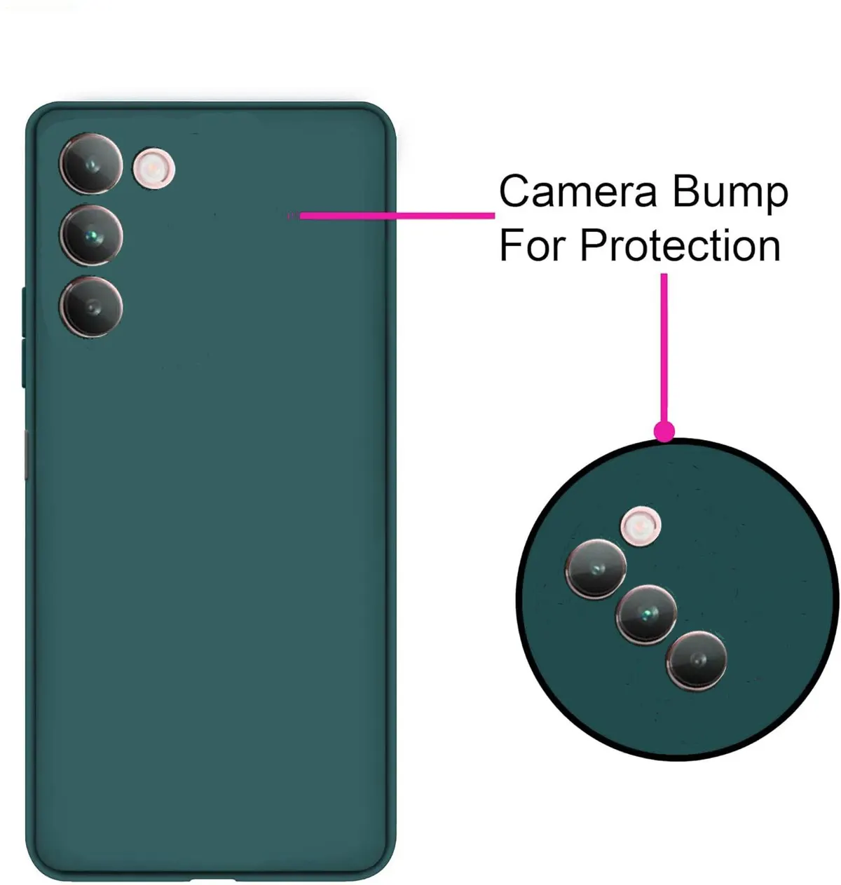 Micvir Back Cover for vivo T3 5G (Green, Dual Protection, Silicon, Pack of: 1) — image 2 of 5