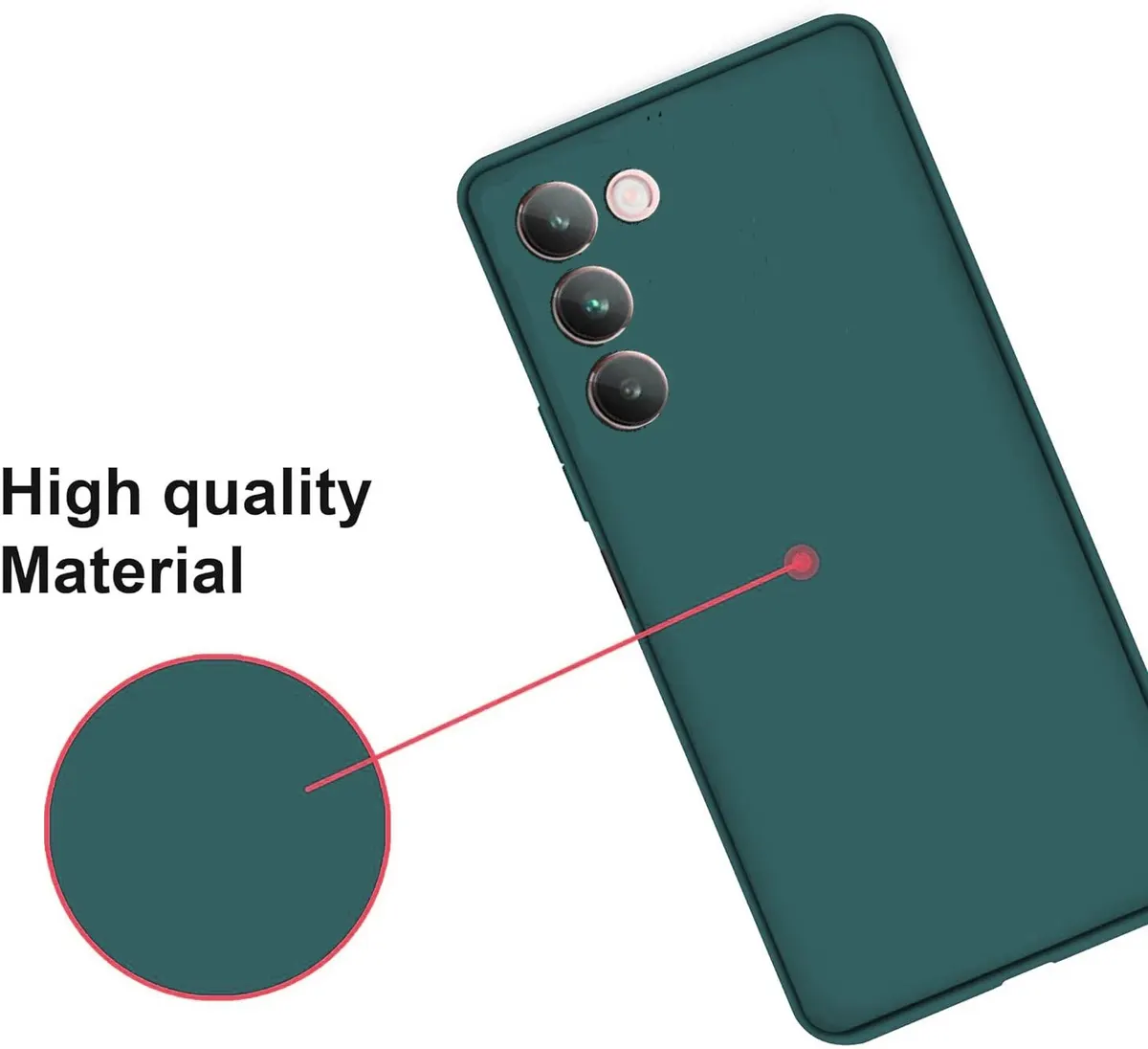 Micvir Back Cover for vivo T3 5G (Green, Dual Protection, Silicon, Pack of: 1) — image 3 of 5