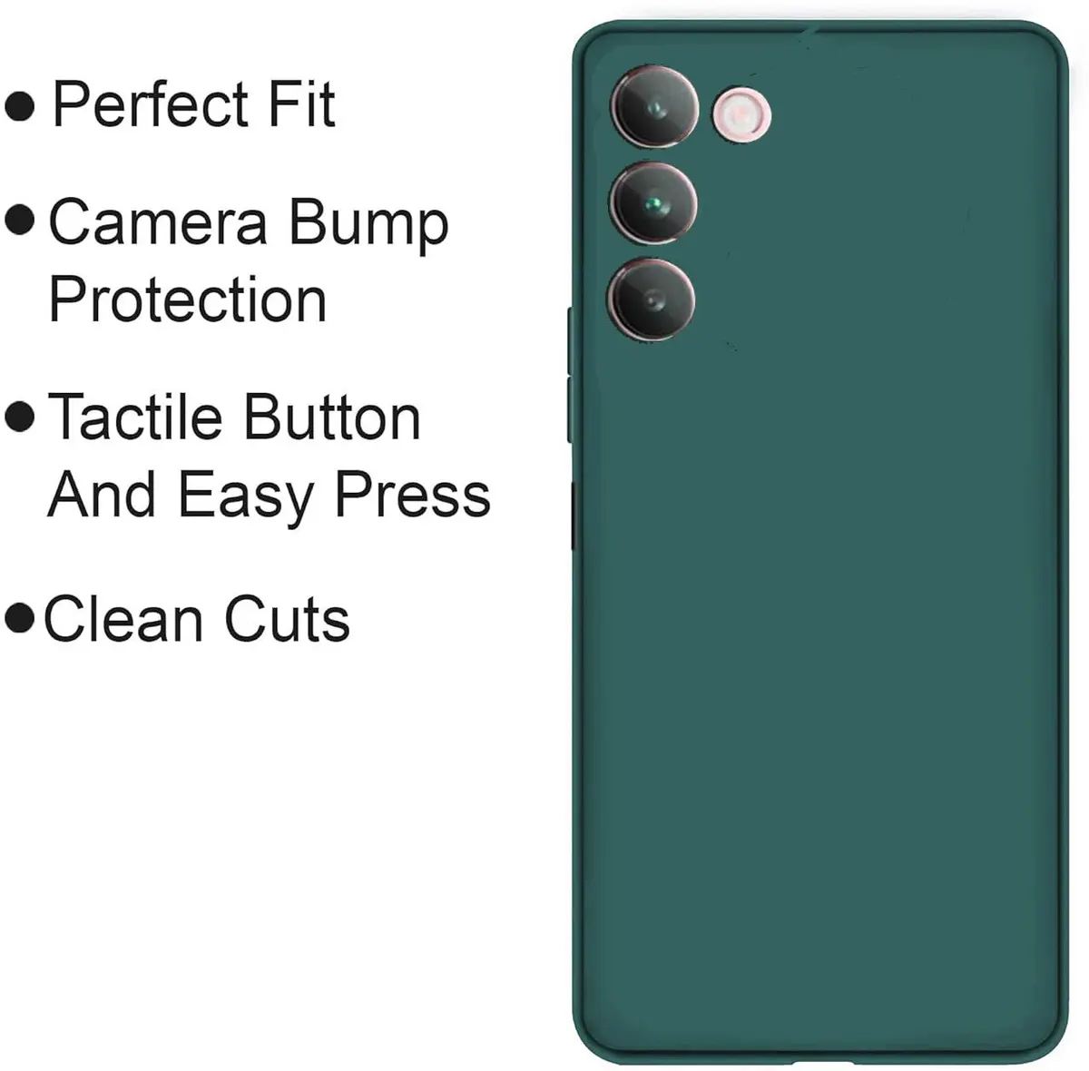 Micvir Back Cover for vivo T3 5G (Green, Dual Protection, Silicon, Pack of: 1) — image 4 of 5