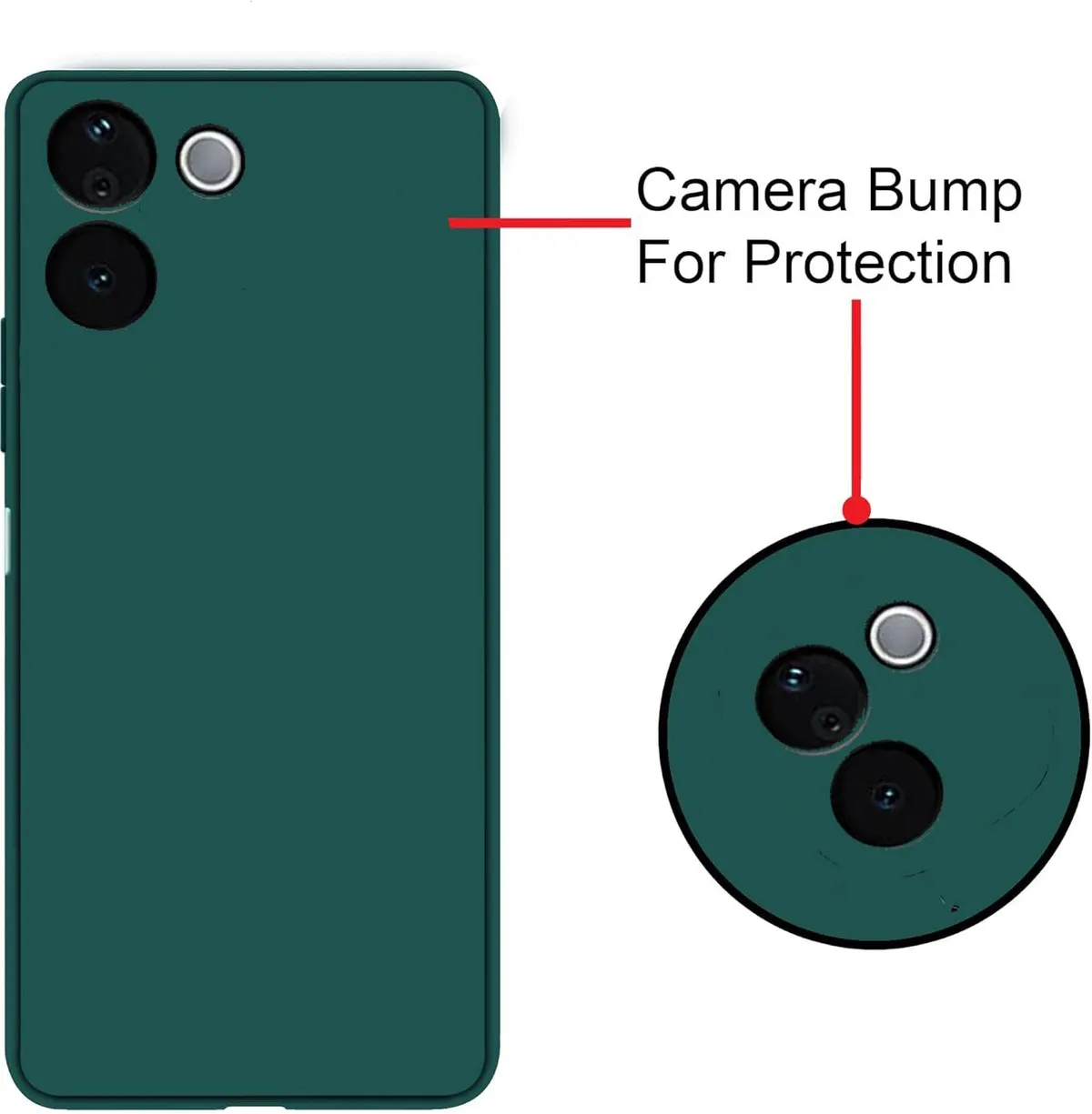 Micvir Back Cover for vivo T3 Pro 5G (Green, Dual Protection, Silicon, Pack of: 1) — image 2 of 5