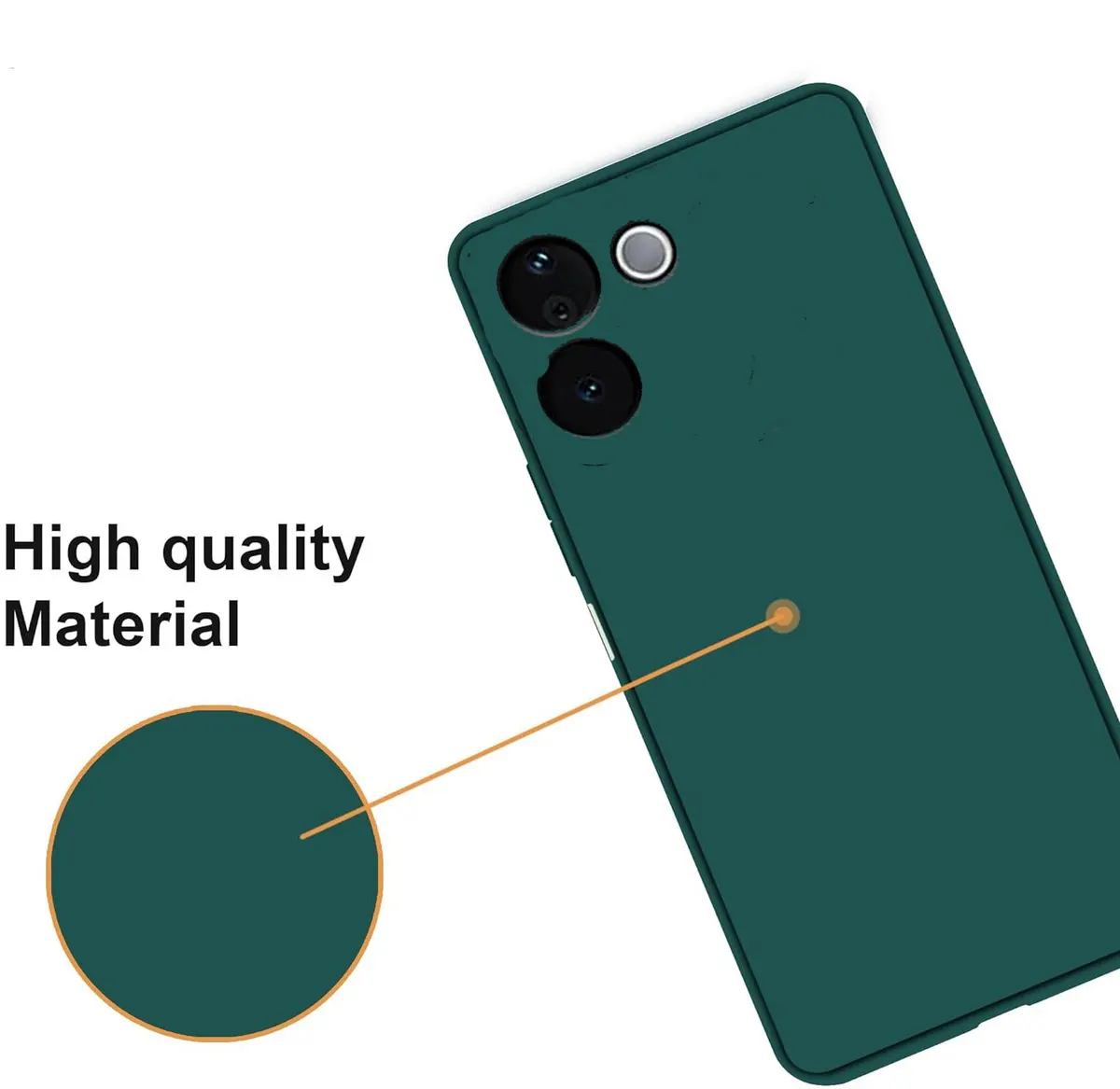 Micvir Back Cover for vivo T3 Pro 5G (Green, Dual Protection, Silicon, Pack of: 1) — image 3 of 5