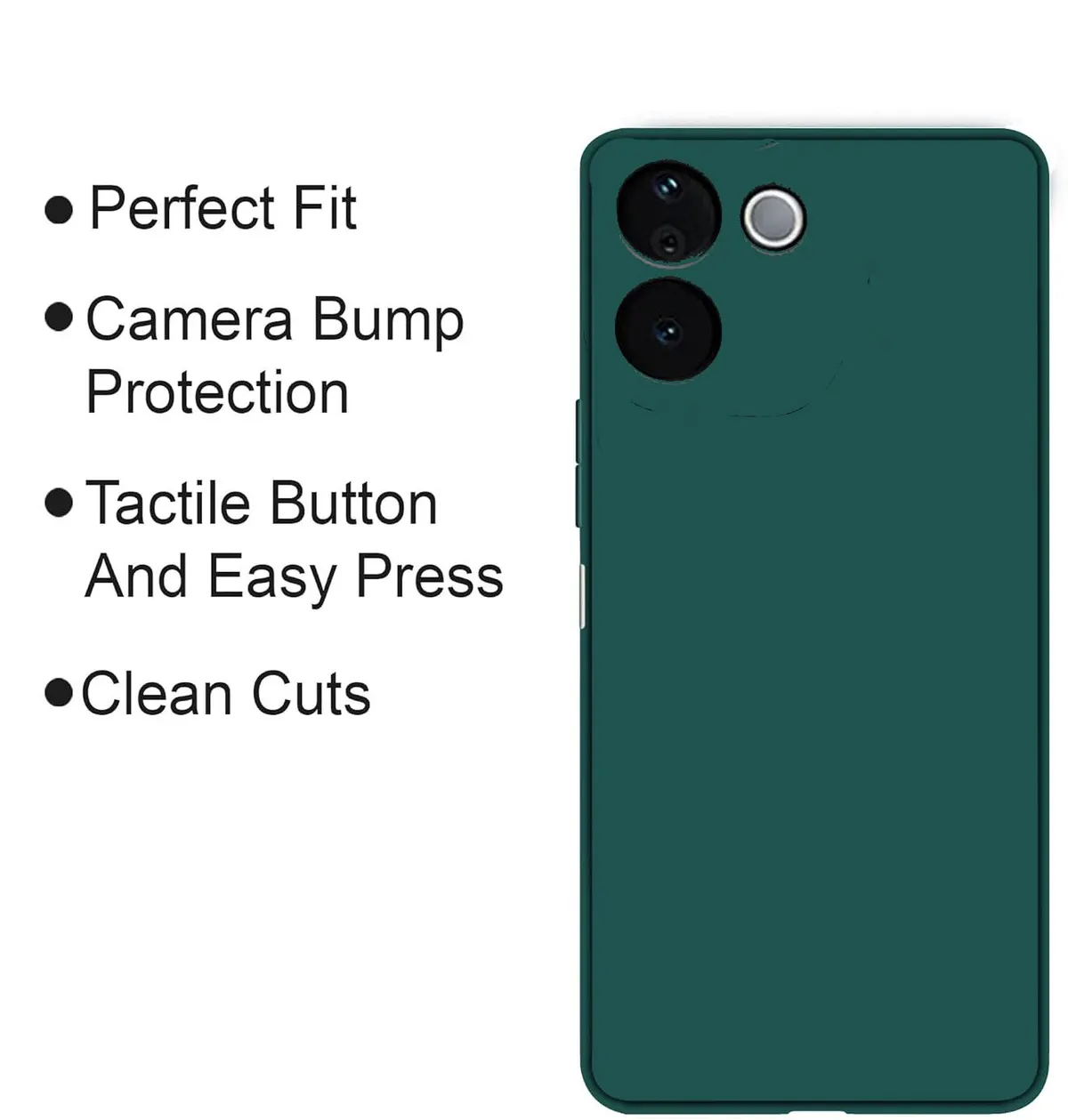 Micvir Back Cover for vivo T3 Pro 5G (Green, Dual Protection, Silicon, Pack of: 1) — image 4 of 5