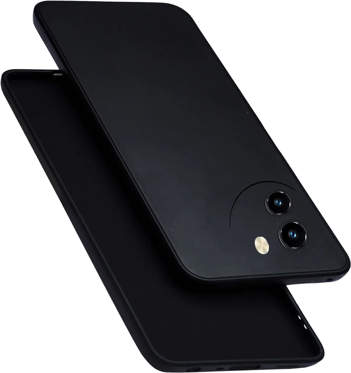 Micvir Back Cover for Vivo T3X 5G (Black, Dual Protection, Silicon, Pack of: 1)
