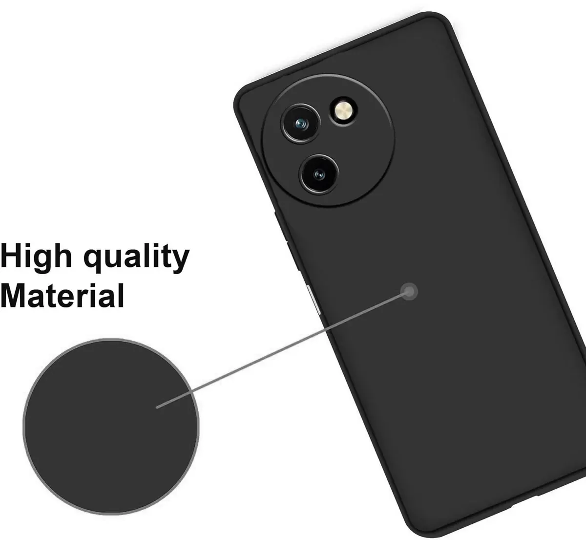 Micvir Back Cover for Vivo T3X 5G (Black, Dual Protection, Silicon, Pack of: 1) — image 2 of 5