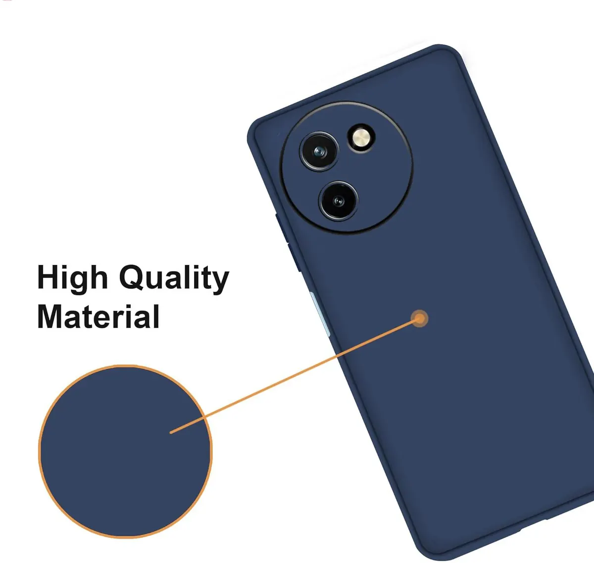 Micvir Back Cover for Vivo T3X 5G (Blue, Dual Protection, Silicon, Pack of: 1) — image 2 of 5